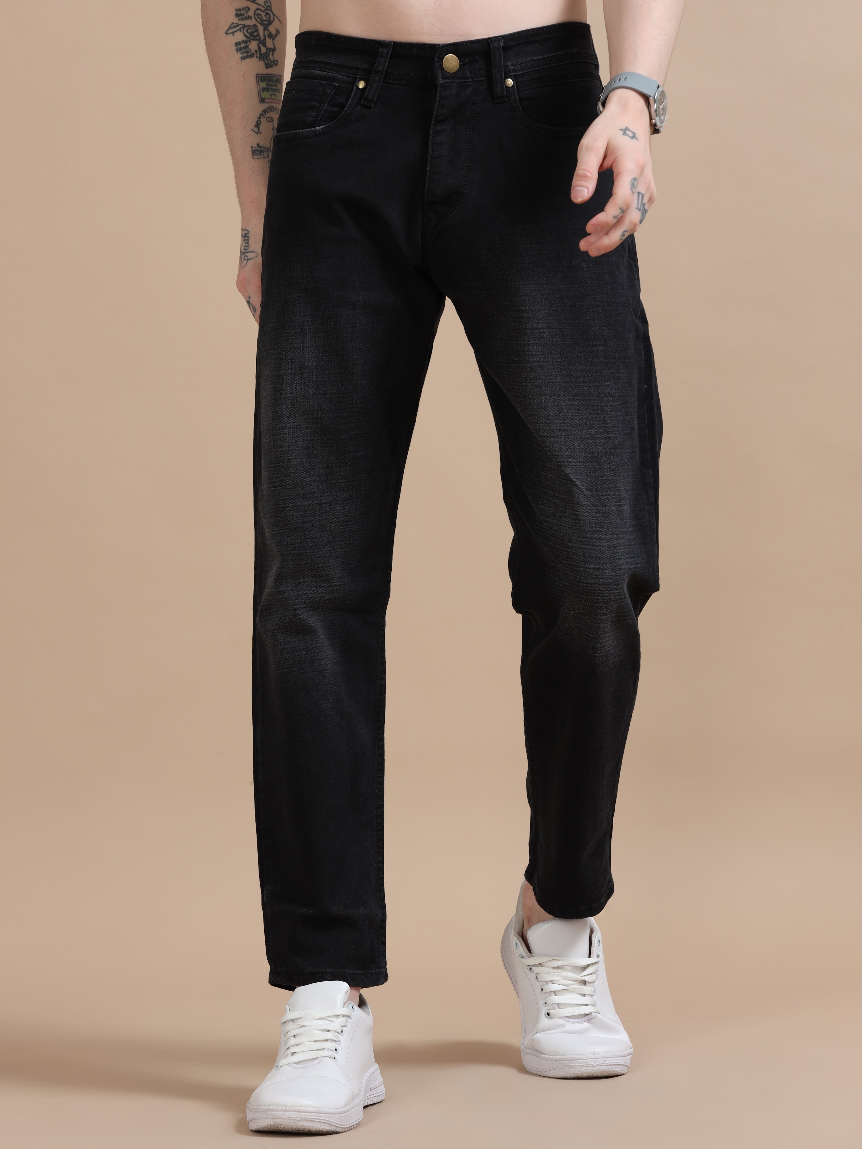 BADWAY Studs straight denim pants 【公式通販】