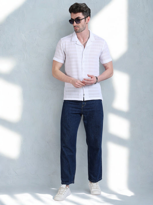 Imported Taiwan Sunset Plaid Textured Shirt -Beige