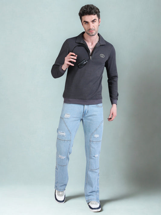 Imported Jumpers 420gsm Sweat Shirt - Grey fully stretch