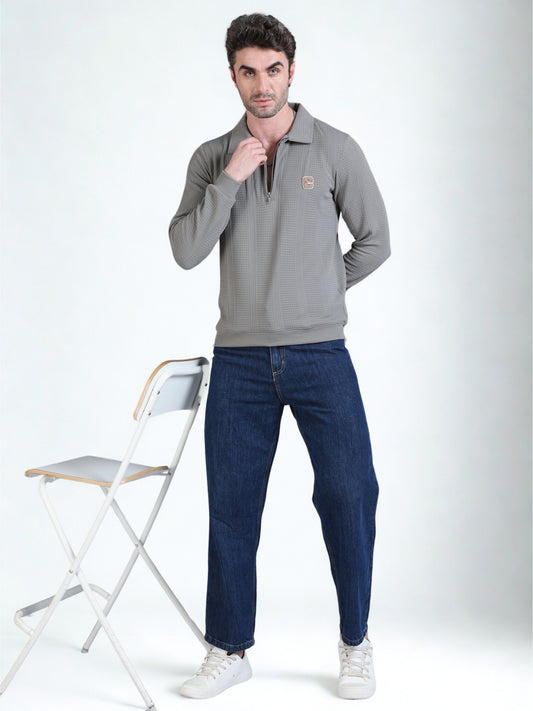 Imported Jumpers 320 gsm Sweat Shirt - Light Grey fully stretch