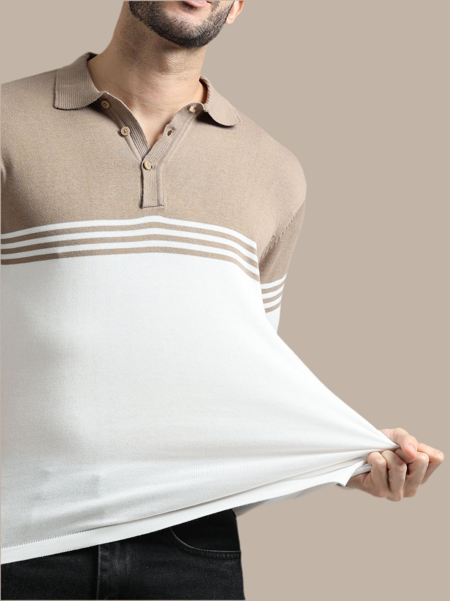 Classic Polo Tee - Dusty Brown