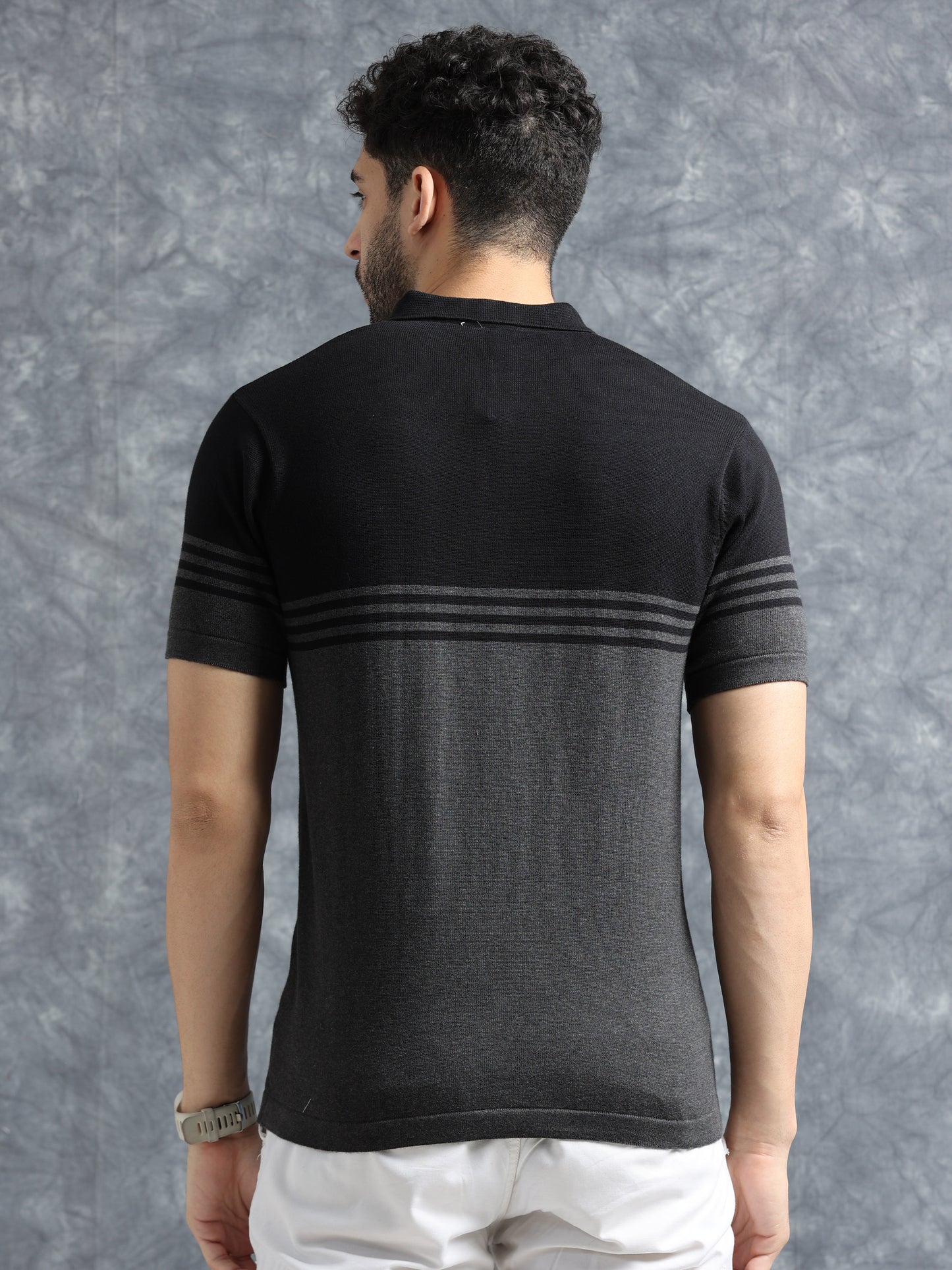 Classic Polo Tee - Black & Grey