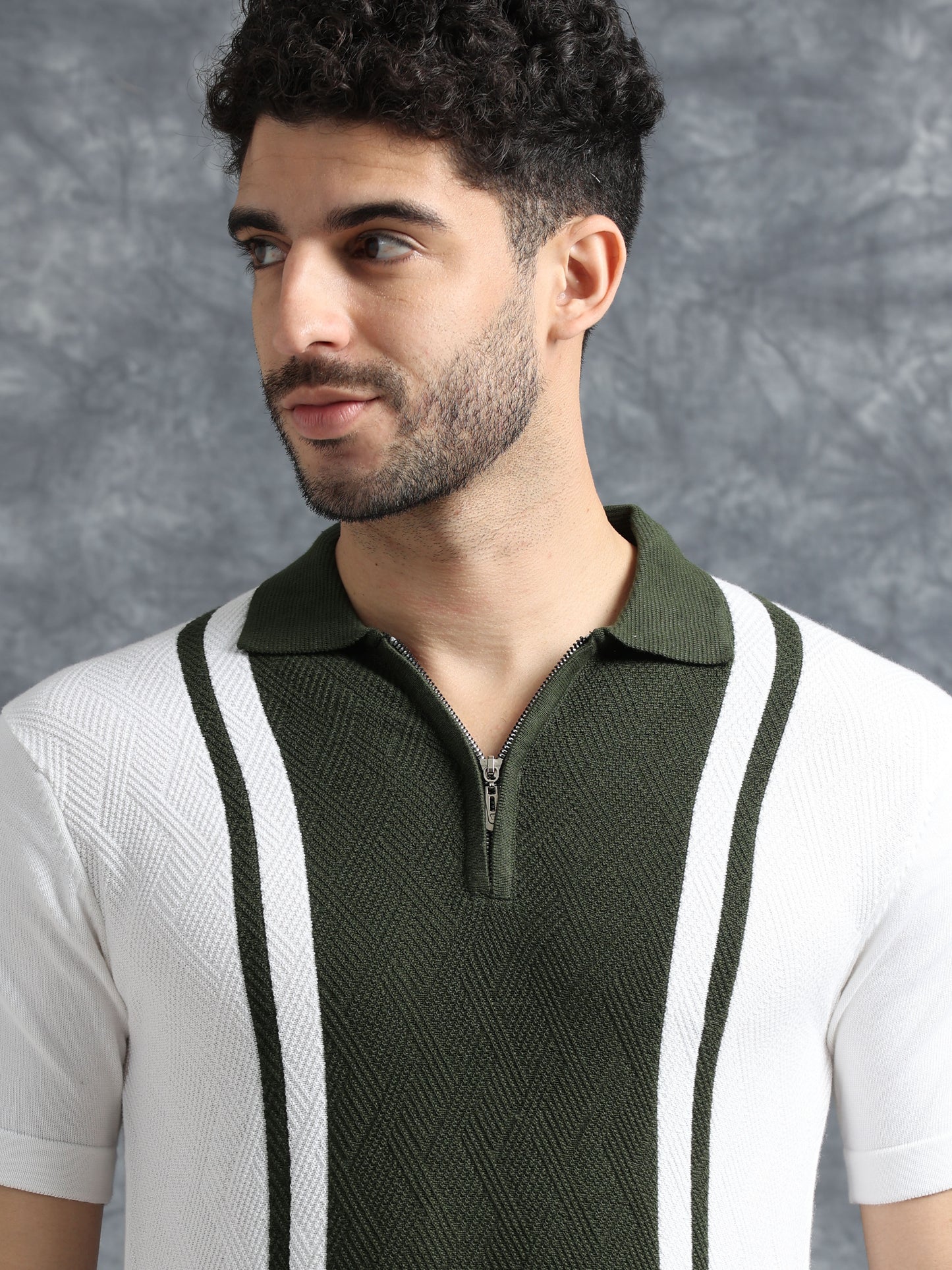 Classic Pannel Design Polo Tee - Olive