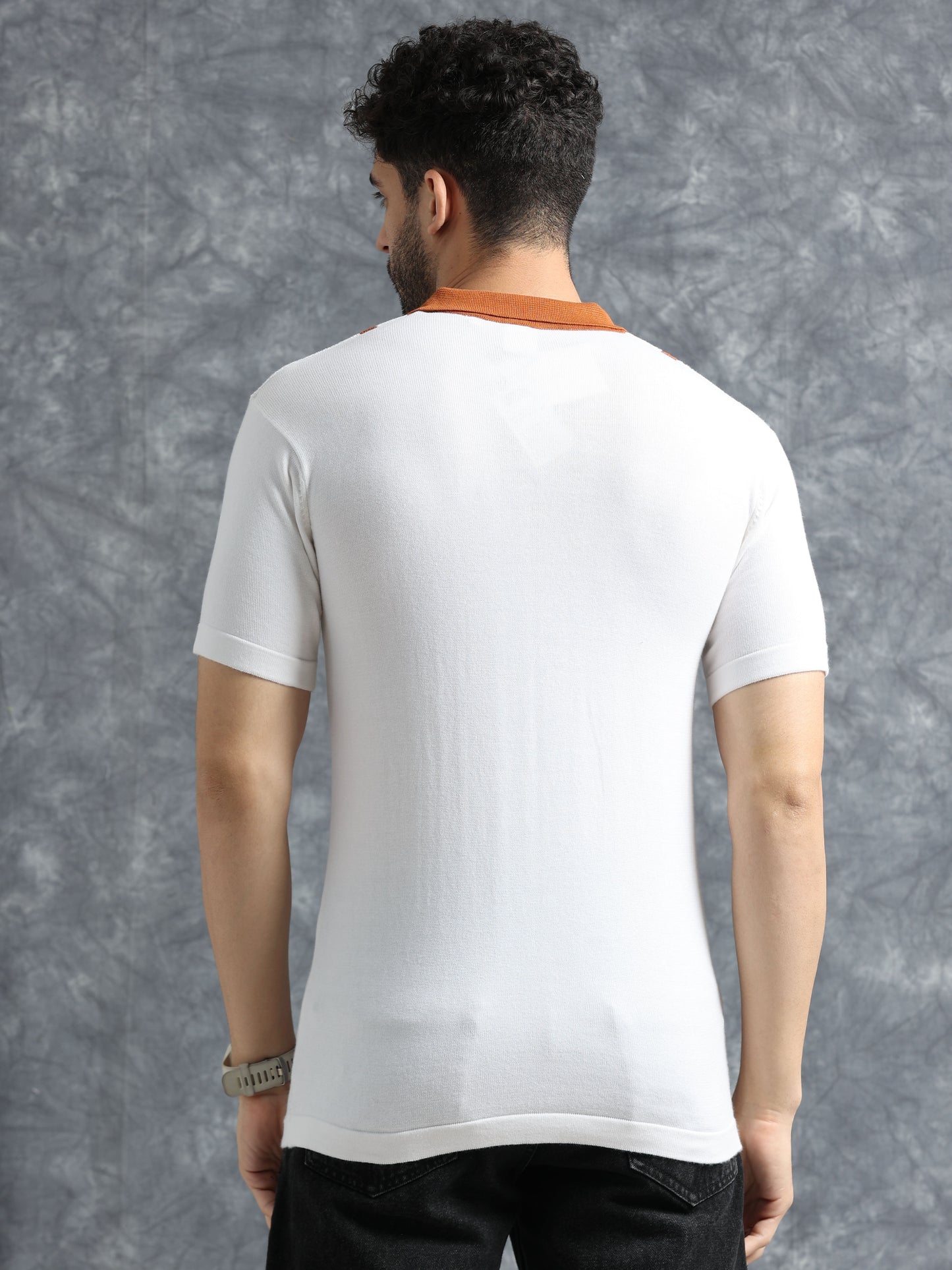 Classic Pannel Design Polo Tee - Orange