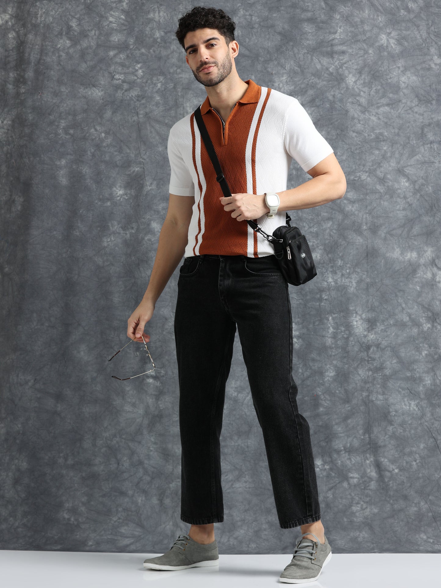 Classic Pannel Design Polo Tee - Orange