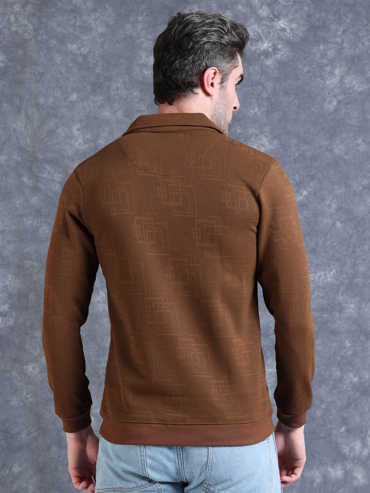 Imported Jumpers 420 gsm Sweat Shirt -Brown fully stretch