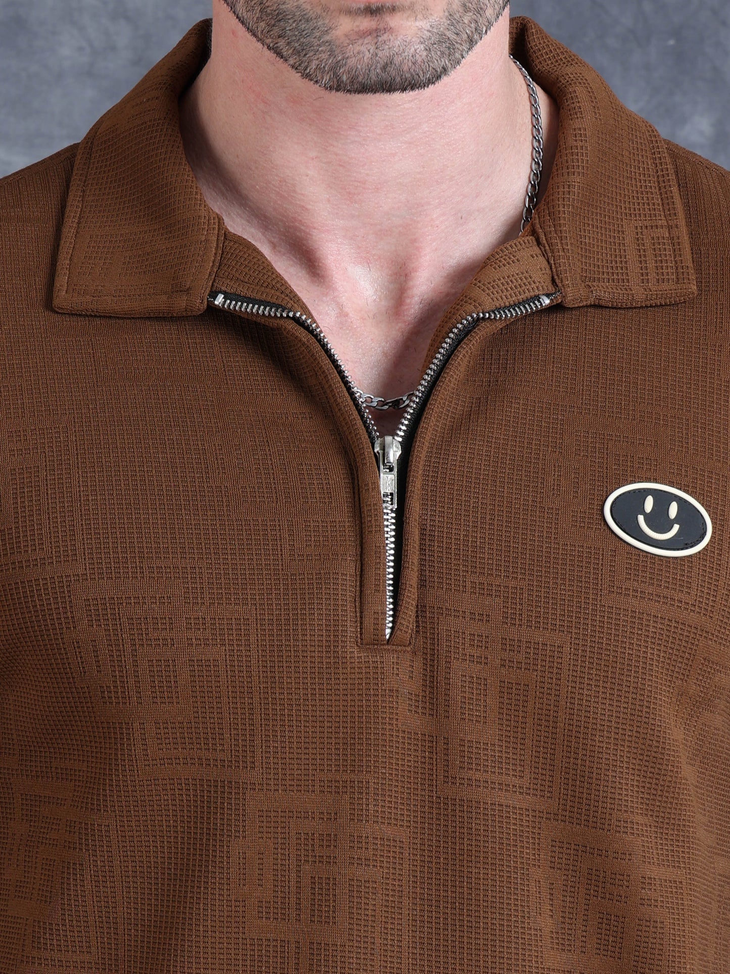 Imported Jumpers 420 gsm Sweat Shirt -Brown fully stretch