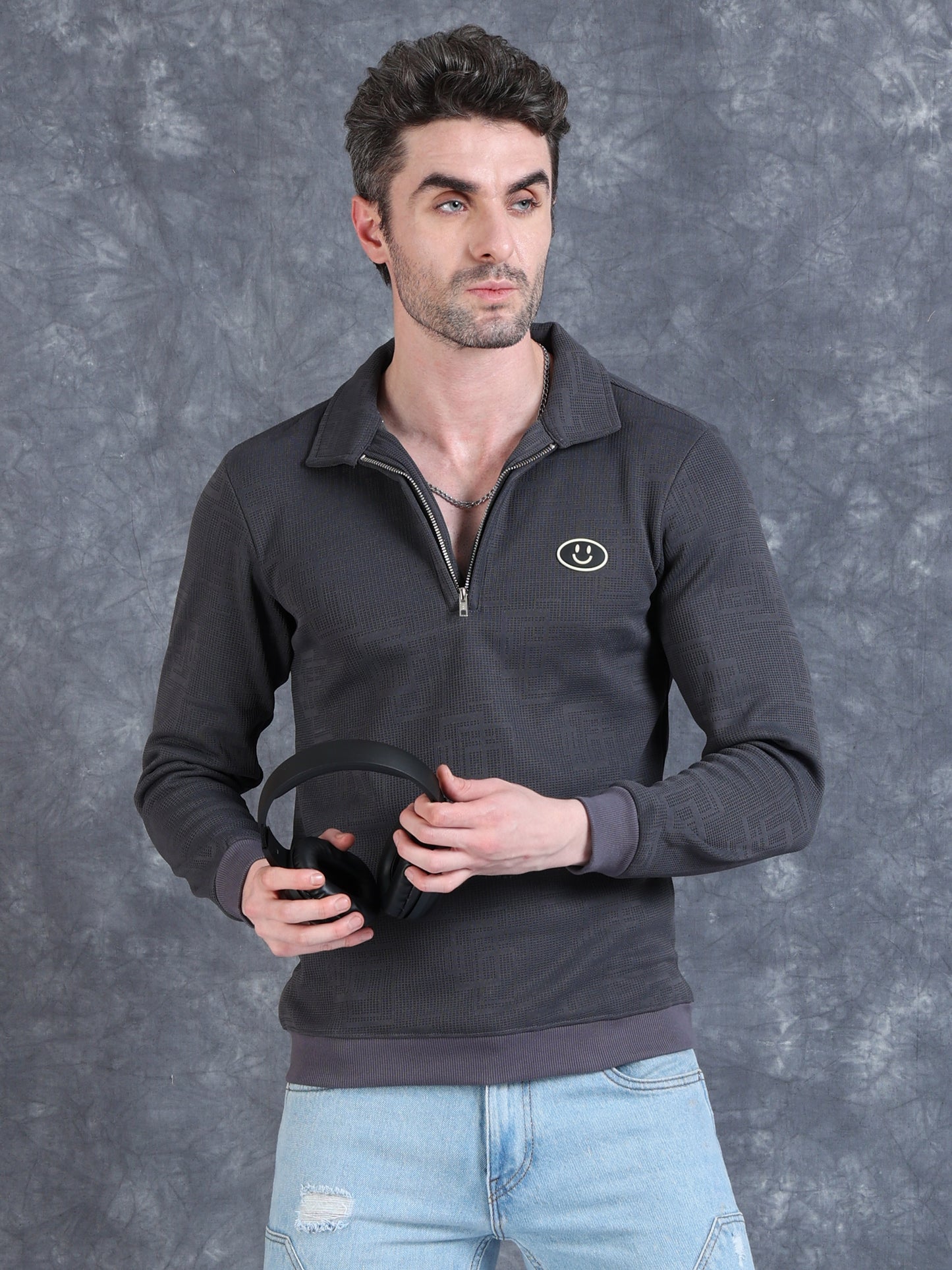 Imported Jumpers 420gsm Sweat Shirt - Grey fully stretch