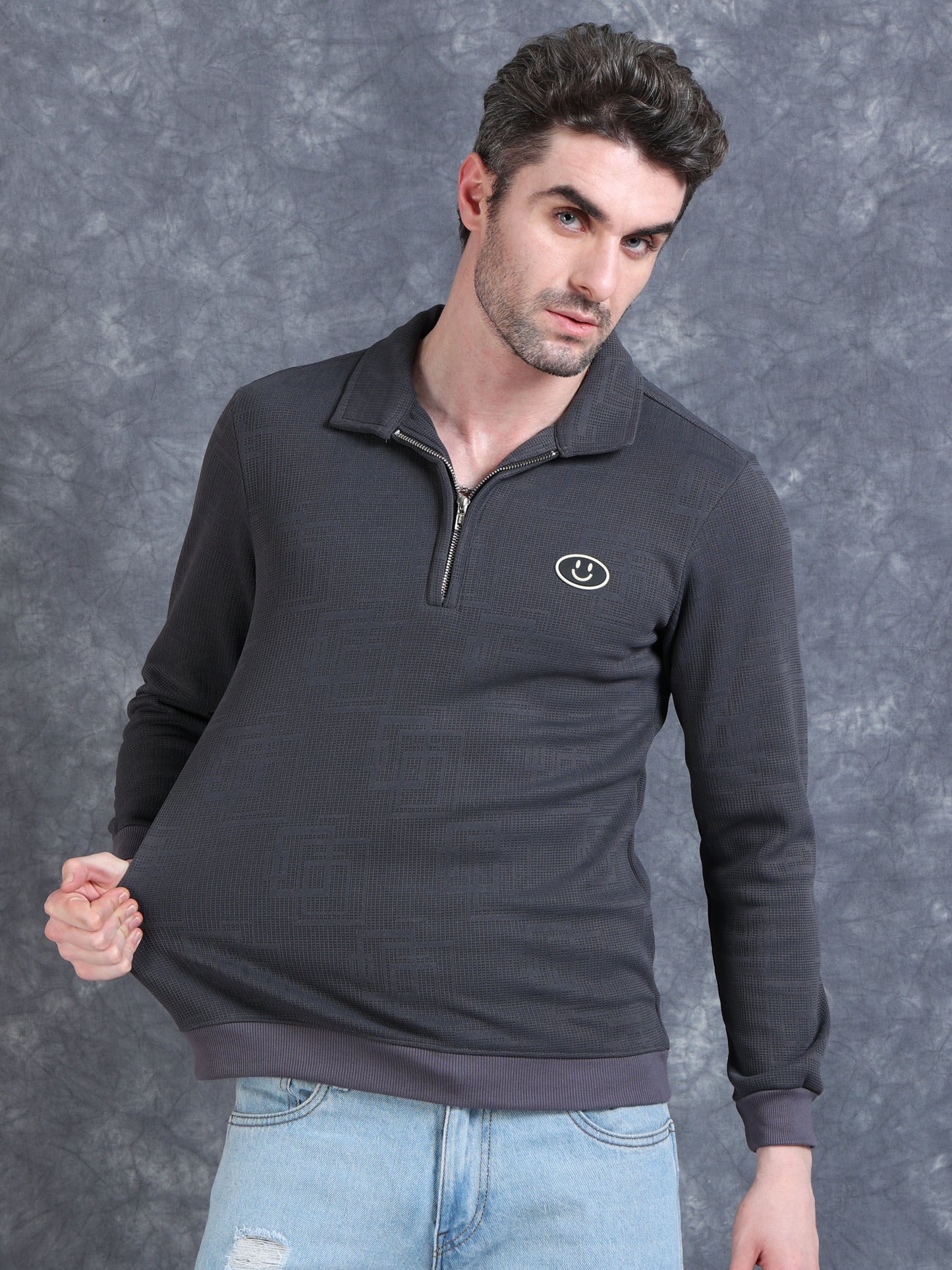 Imported Jumpers 420gsm Sweat Shirt - Grey fully stretch