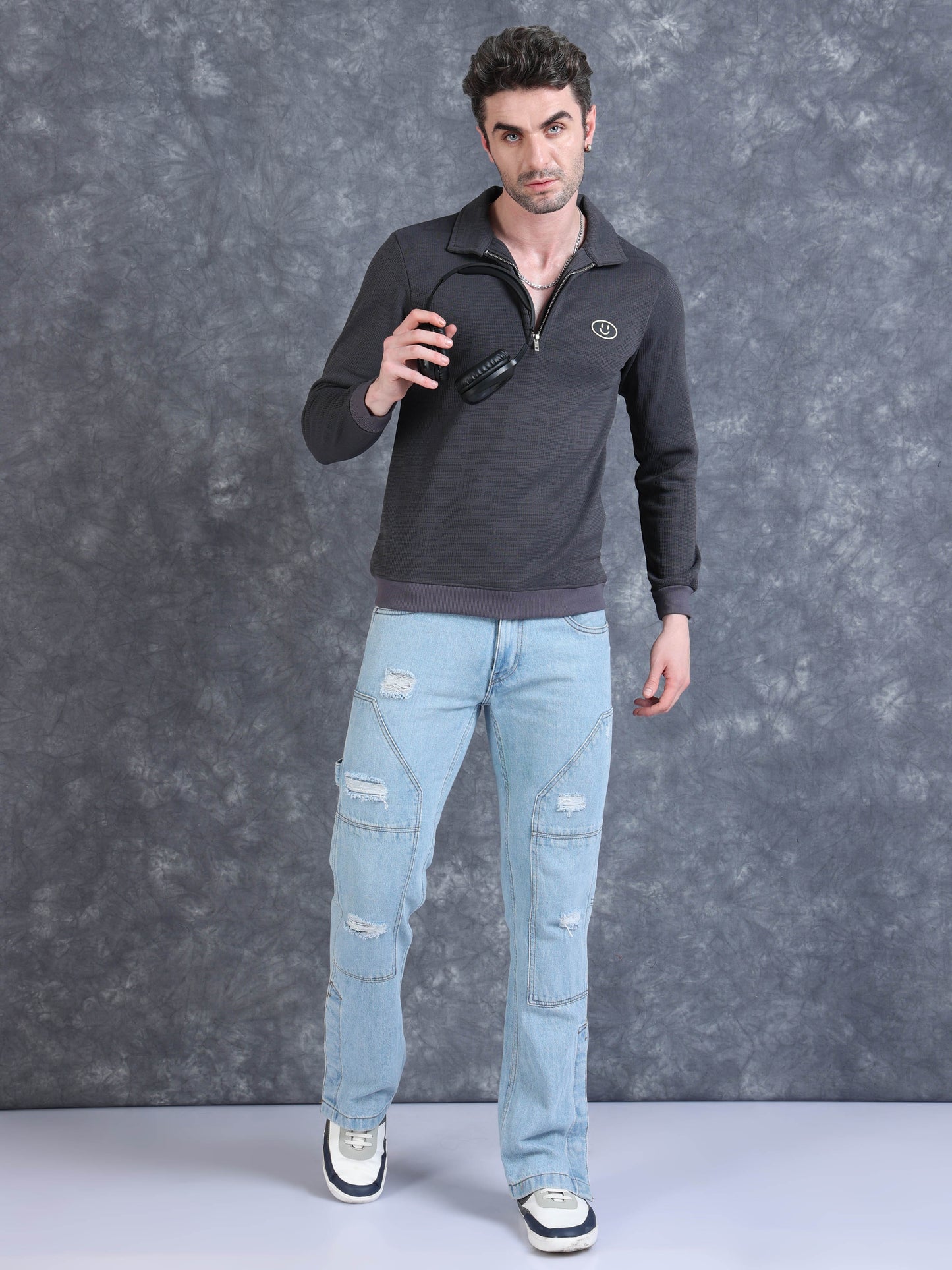 Imported Jumpers 420gsm Sweat Shirt - Grey fully stretch