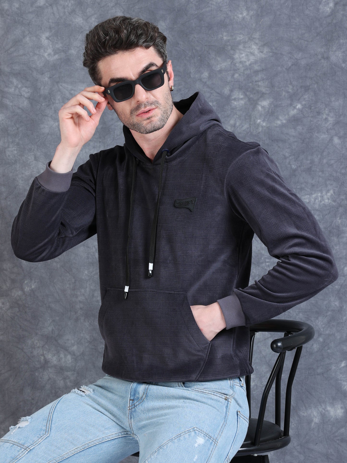 Grey Velvet Designer Hoodie 420 gsm fleece stretchable