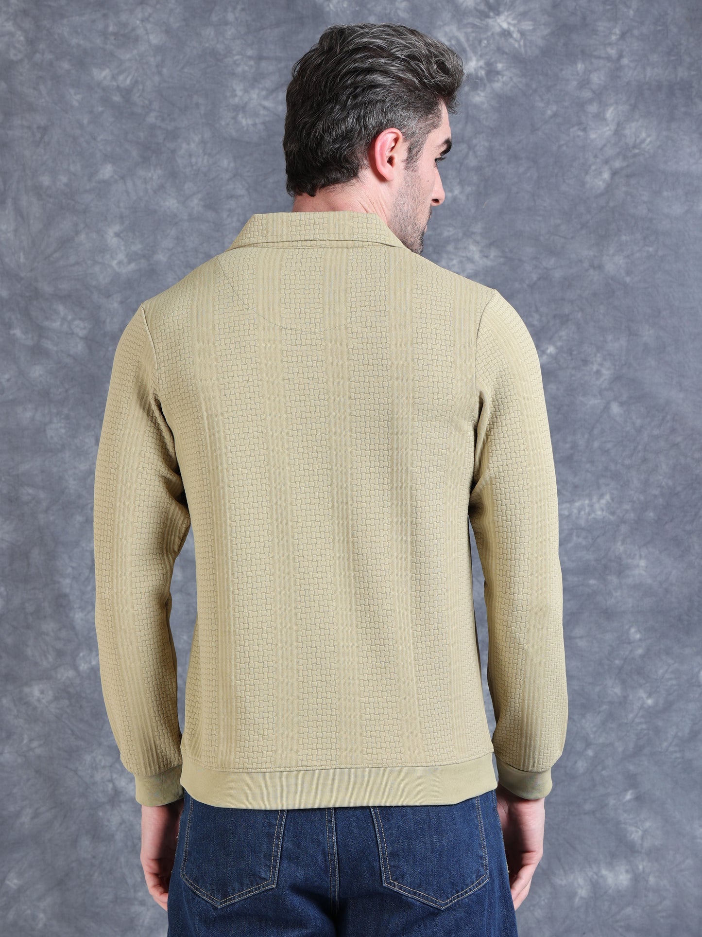 Imported Jumpers  320 gsm Sweat Shirt - Khaki fully stretch