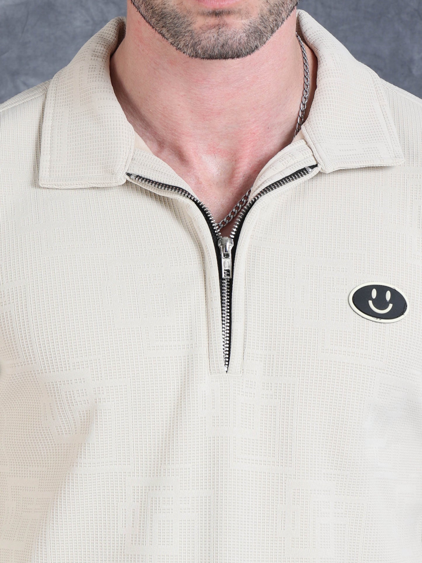 Imported Jumpers 420 gsm Sweat Shirt - Beige fully stretch