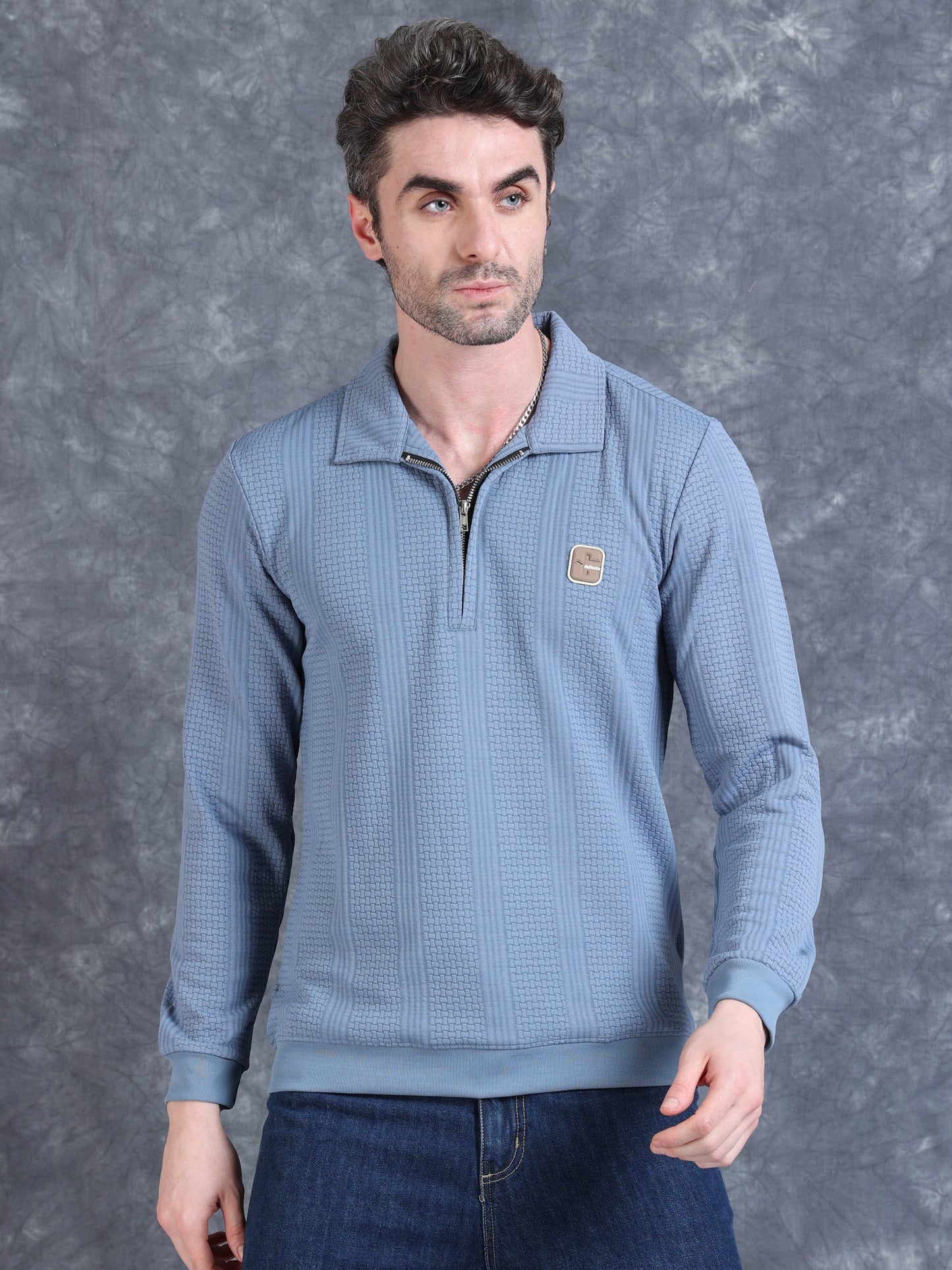 Imported Jumpers 320gsm Sweat Shirt - Blue fully stretch