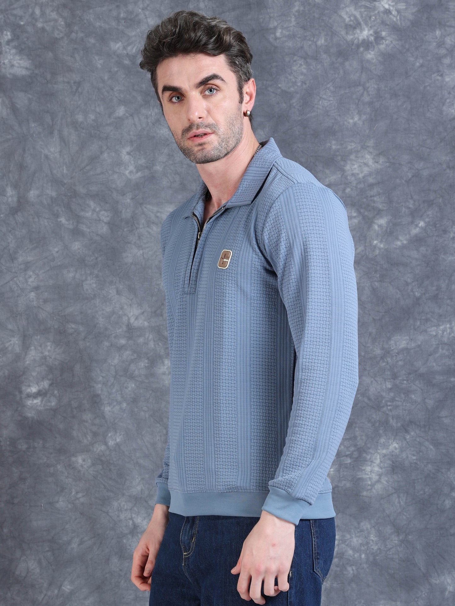 Imported Jumpers 320gsm Sweat Shirt - Blue fully stretch