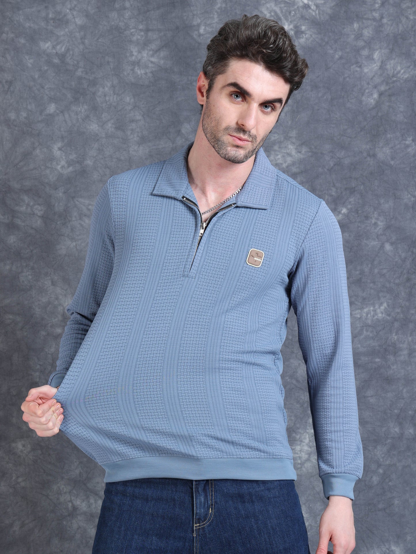 Imported Jumpers 320gsm Sweat Shirt - Blue fully stretch