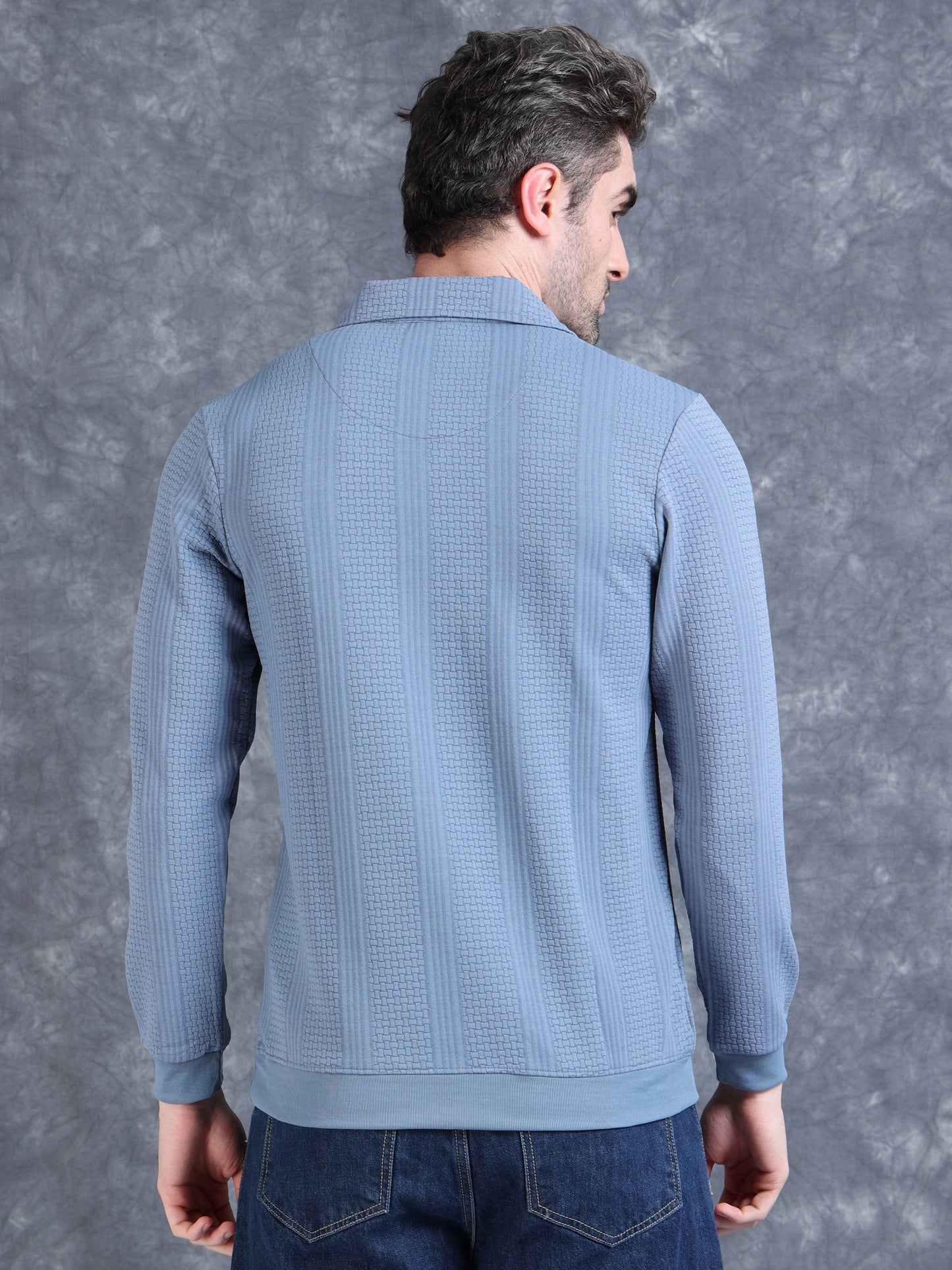 Imported Jumpers 320gsm Sweat Shirt - Blue fully stretch