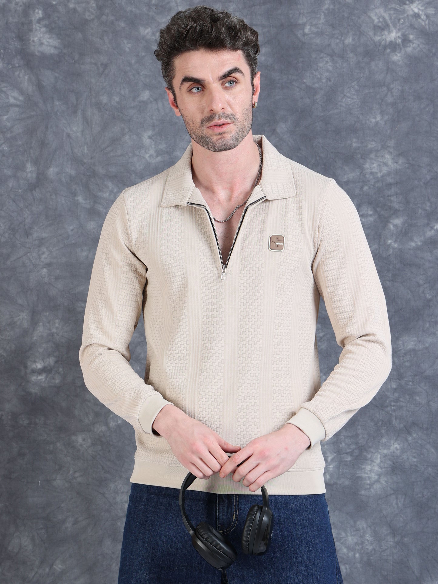 Imported Jumpers  320 gsm Sweat Shirt - Cream fully stretch