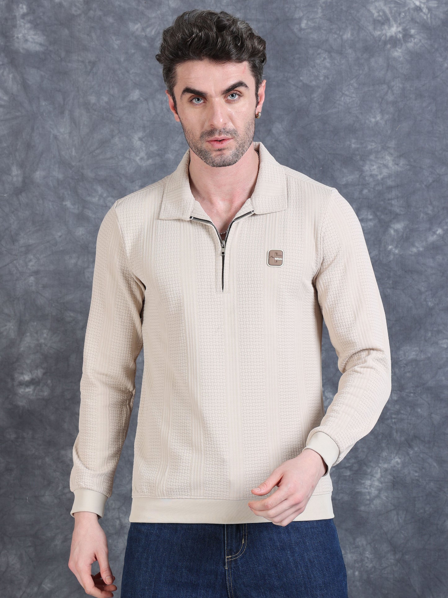 Imported Jumpers  320 gsm Sweat Shirt - Cream fully stretch