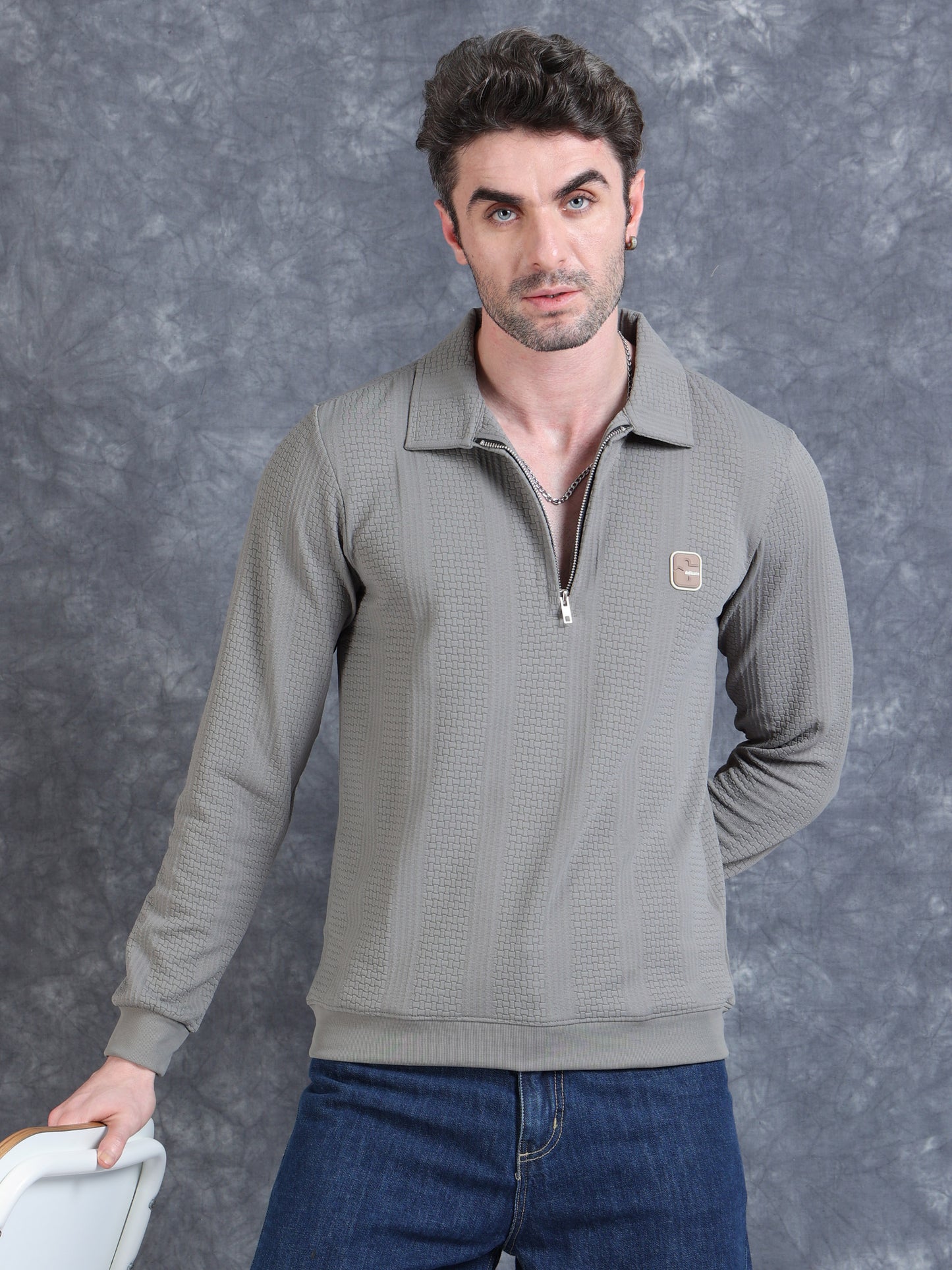 Imported Jumpers 320 gsm Sweat Shirt - Light Grey fully stretch