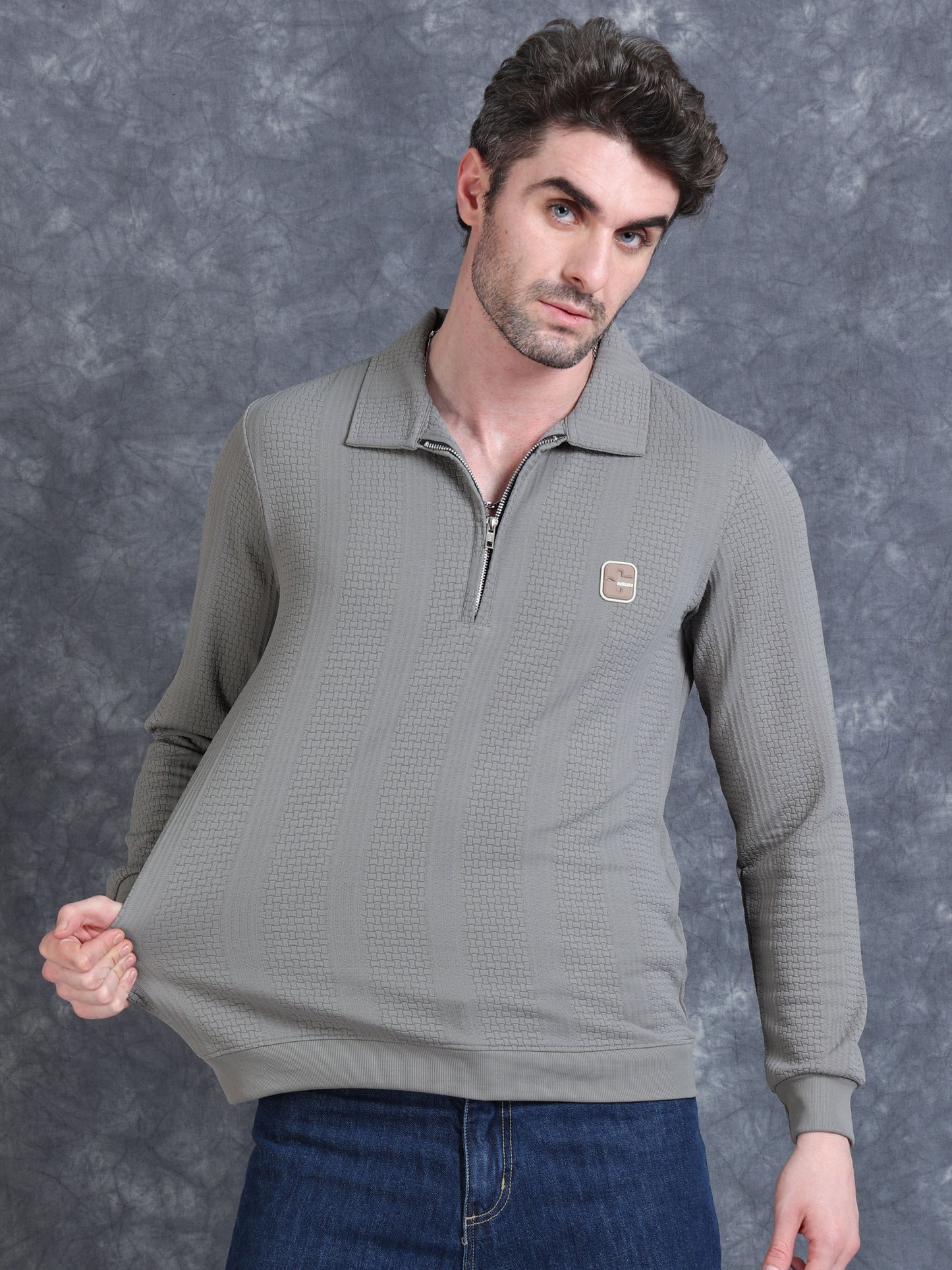 Imported Jumpers 320 gsm Sweat Shirt - Light Grey fully stretch