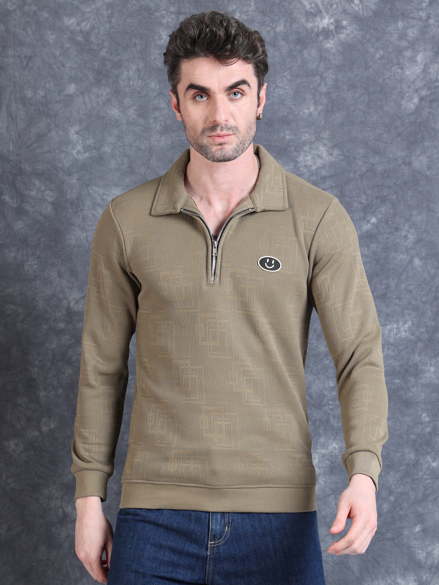 Imported Jumpers 420gsm Sweat Shirt - Dark Khaki fully stretch