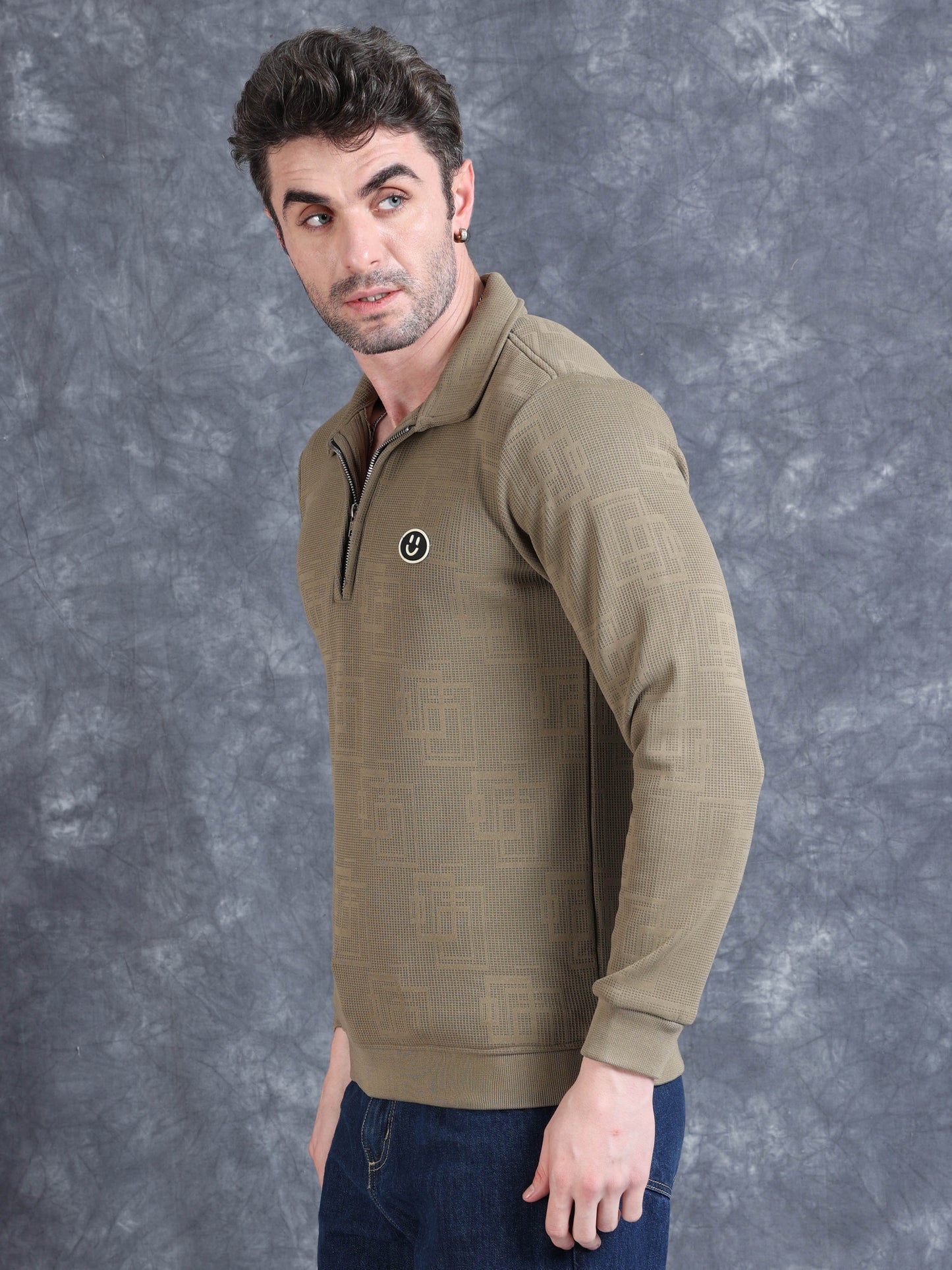Imported Jumpers 420gsm Sweat Shirt - Dark Khaki fully stretch