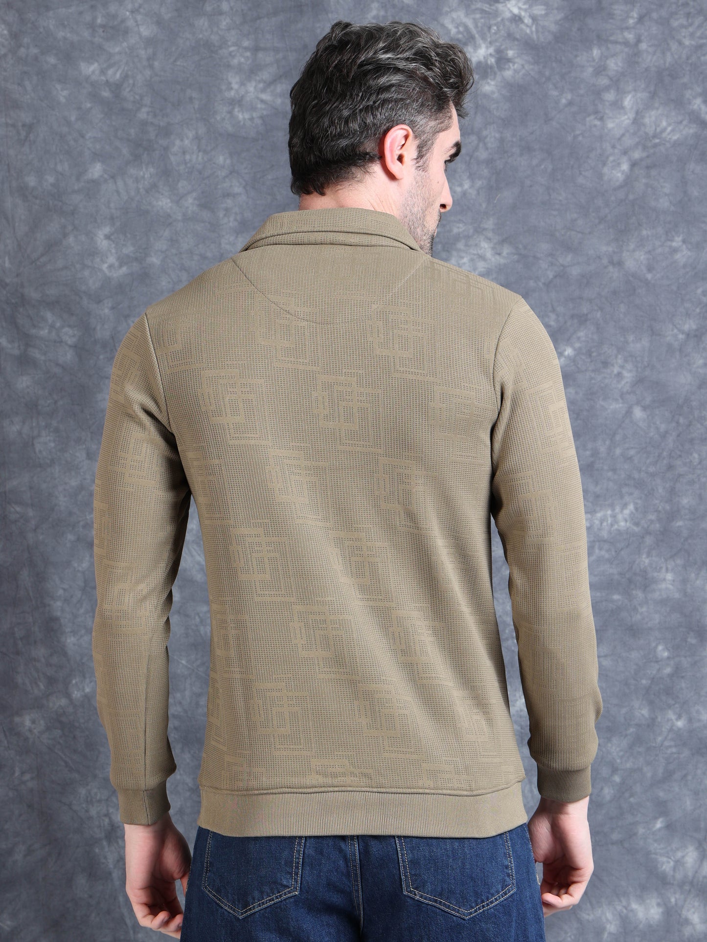 Imported Jumpers 420gsm Sweat Shirt - Dark Khaki fully stretch