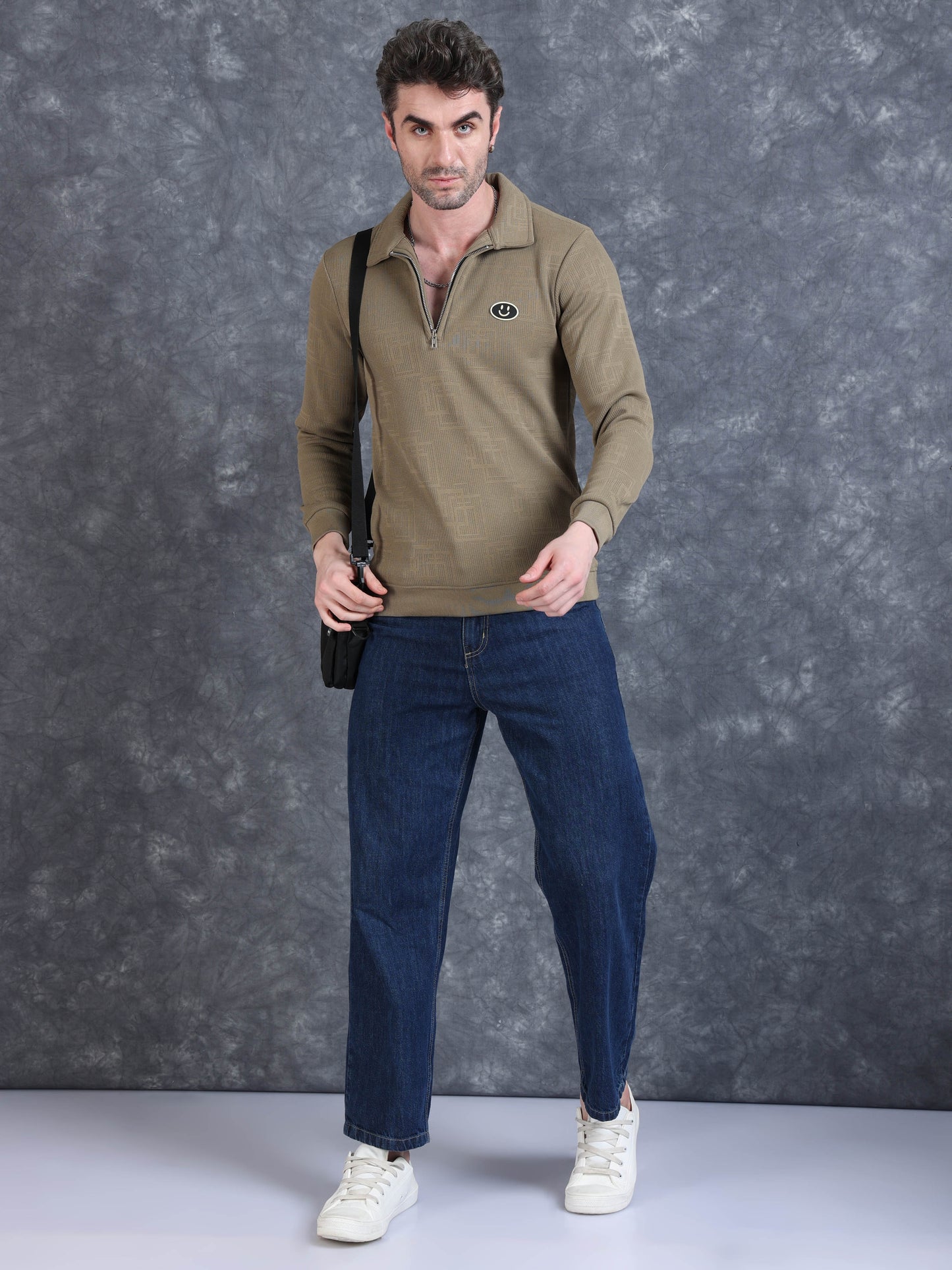 Imported Jumpers 420gsm Sweat Shirt - Dark Khaki fully stretch