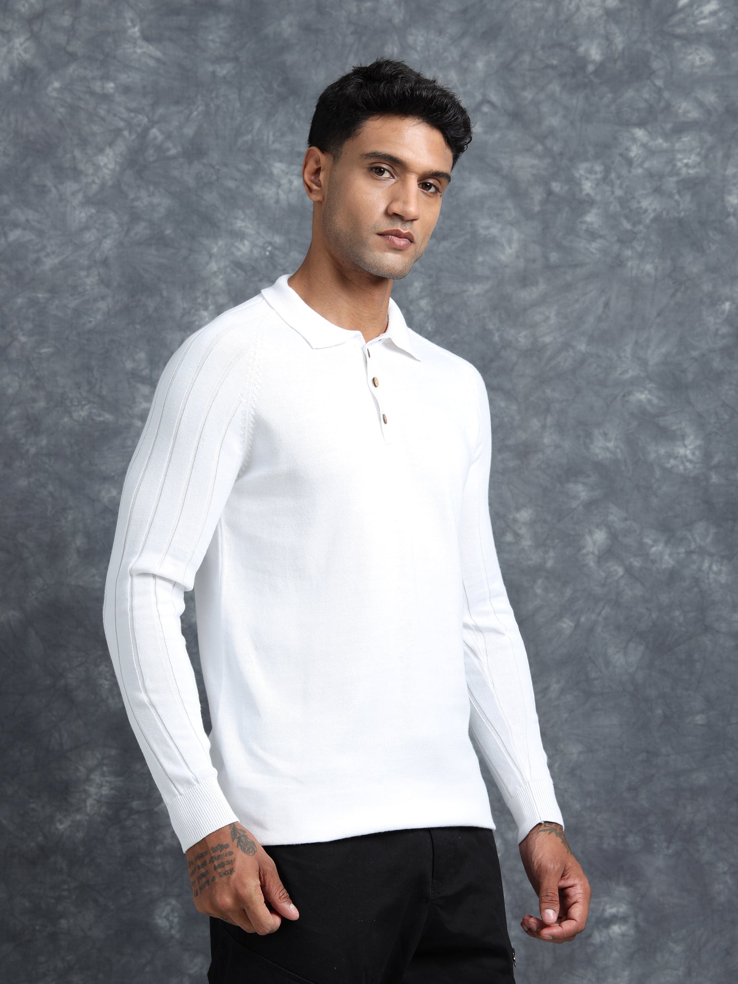 Frost White Polo Full Sleeve T-Shirt