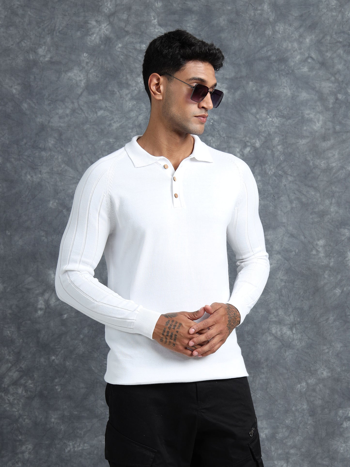 Frost White Polo Full Sleeve T-Shirt