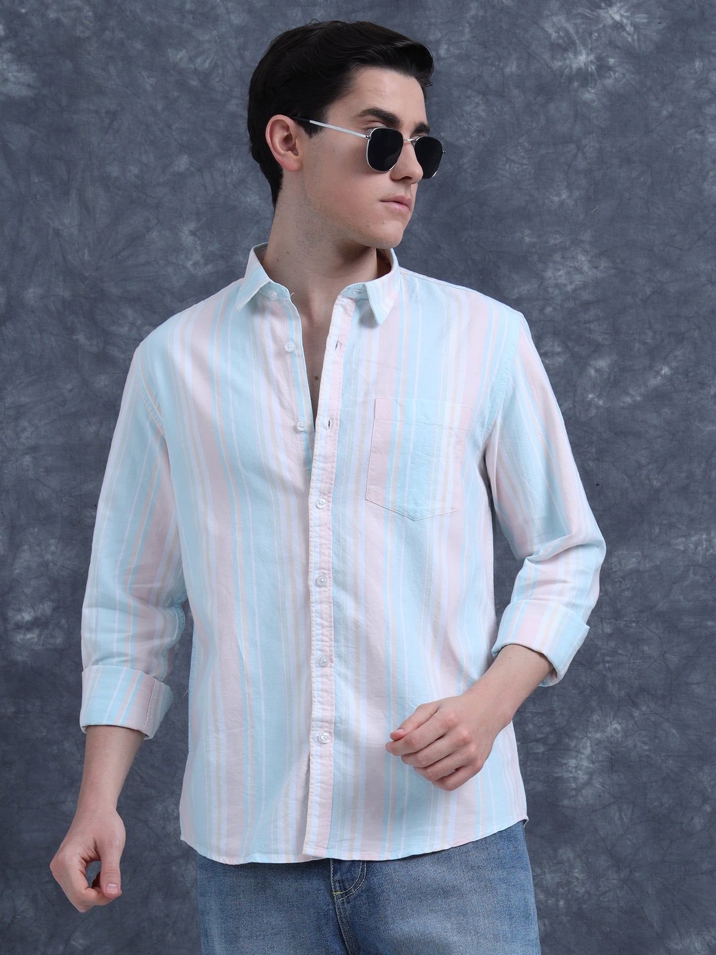 Blue Striped Cotton shirt