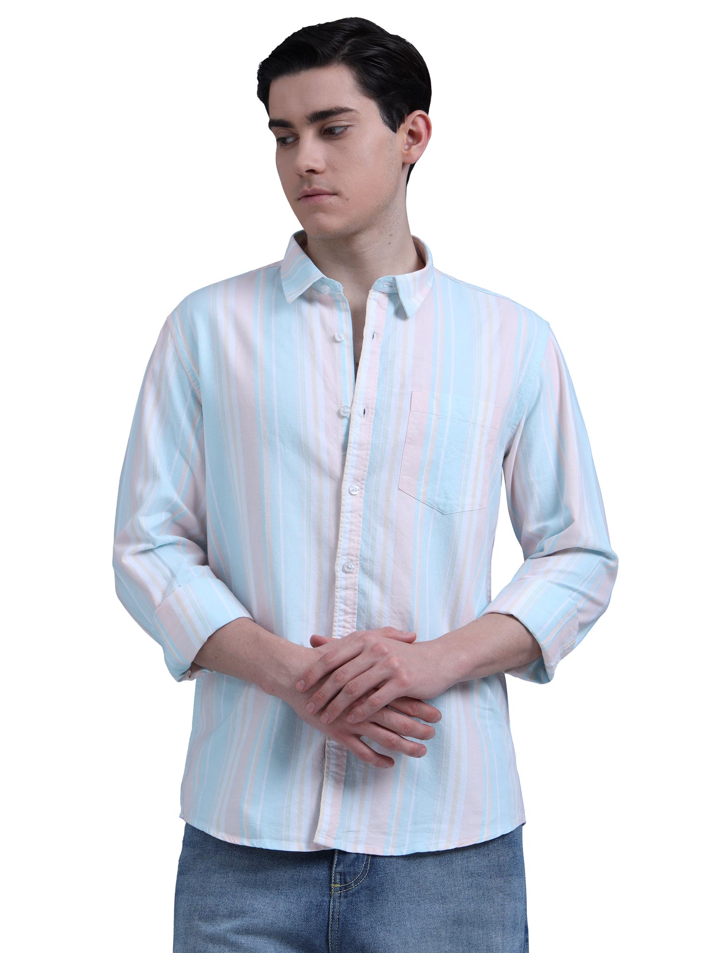 Blue Striped Cotton shirt