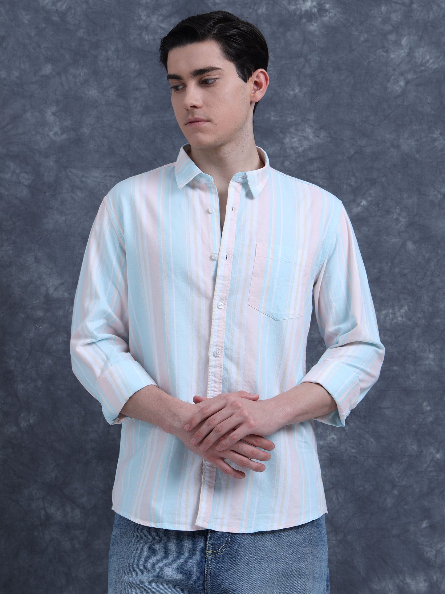 Blue Striped Cotton shirt