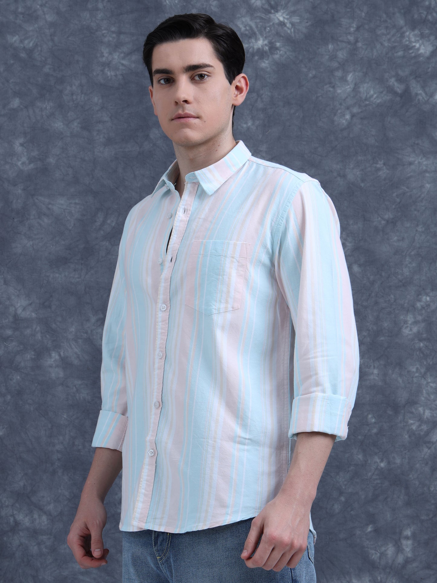 Blue Striped Cotton shirt