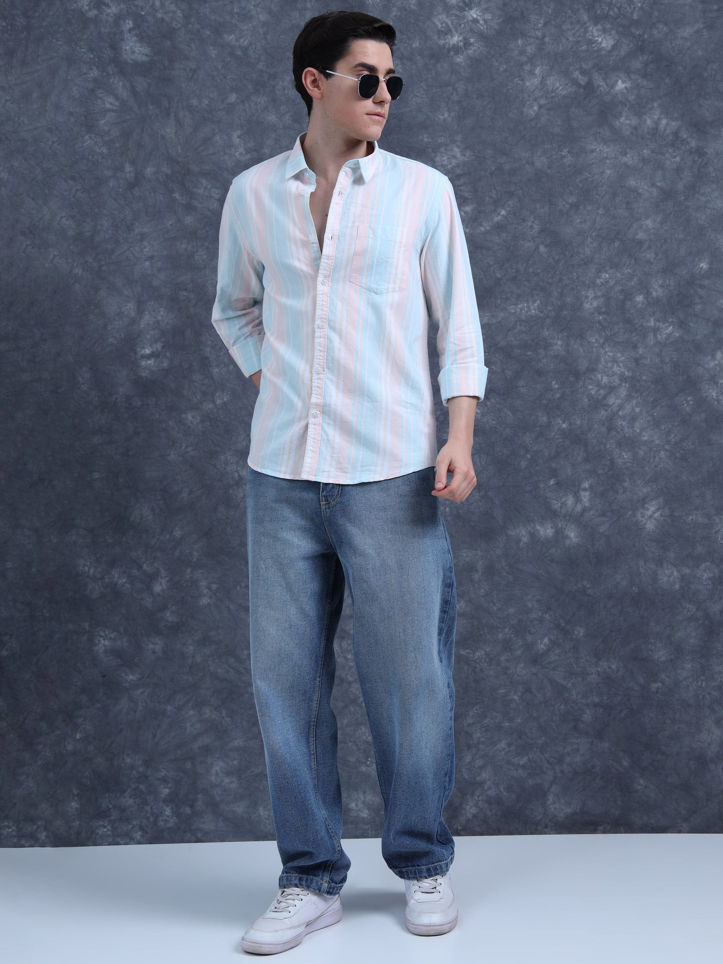 Blue Striped Cotton shirt
