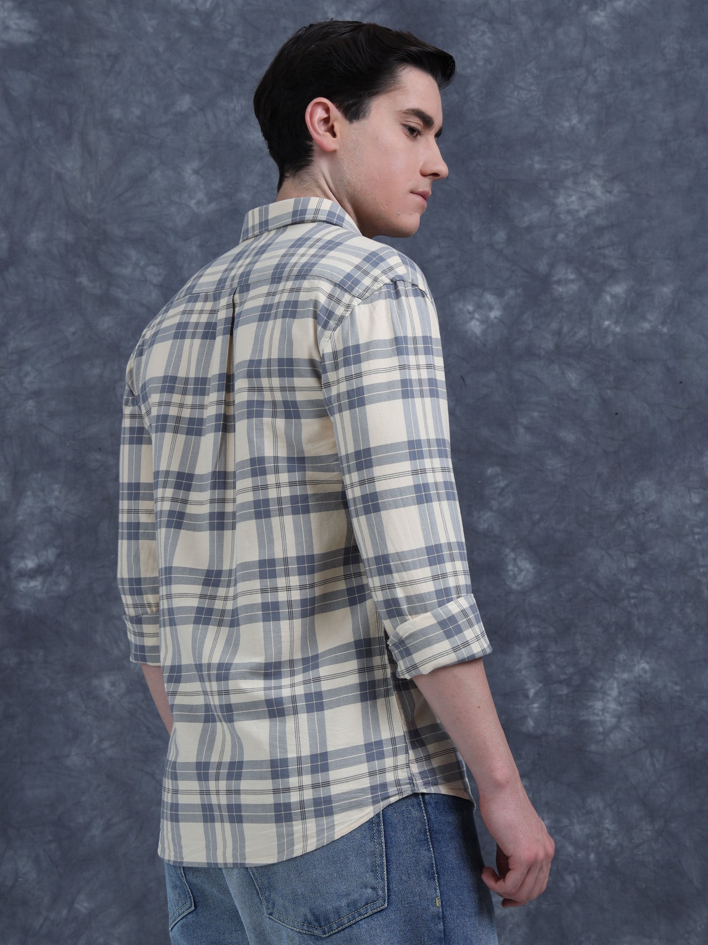 Beige and Black Checks Shirt