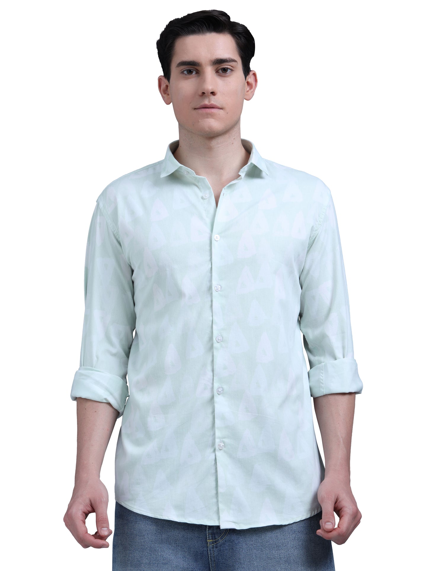 Light Green Printed Shirt
