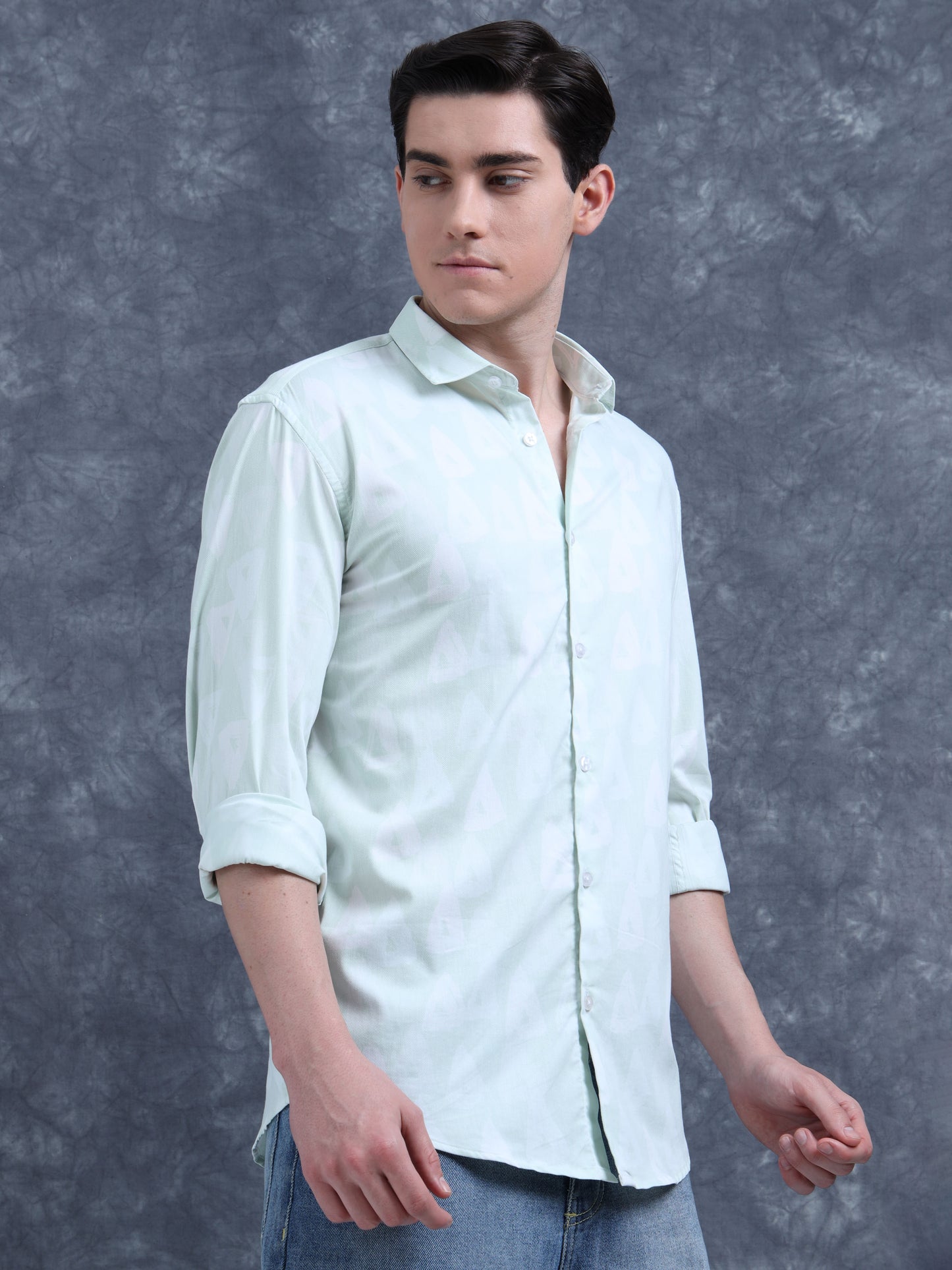 Light Green Printed Shirt