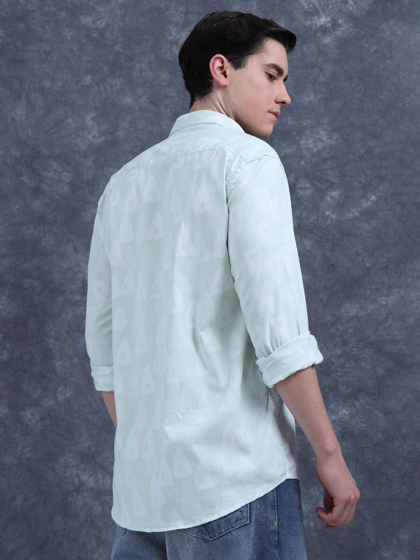 Light Green Printed Shirt