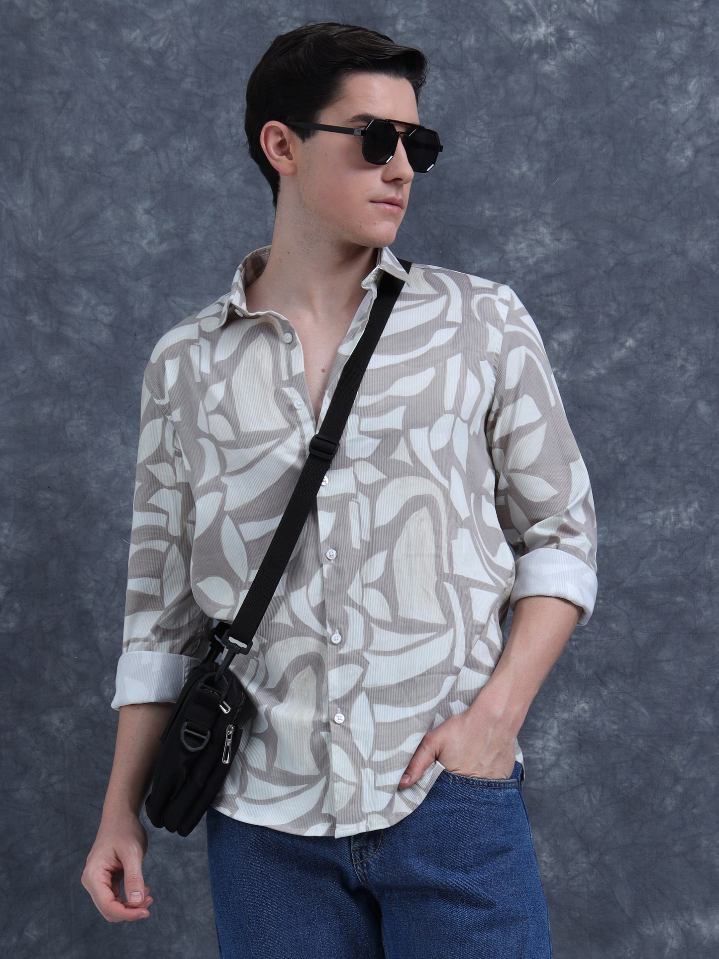 Light Brown Geometric Printed
