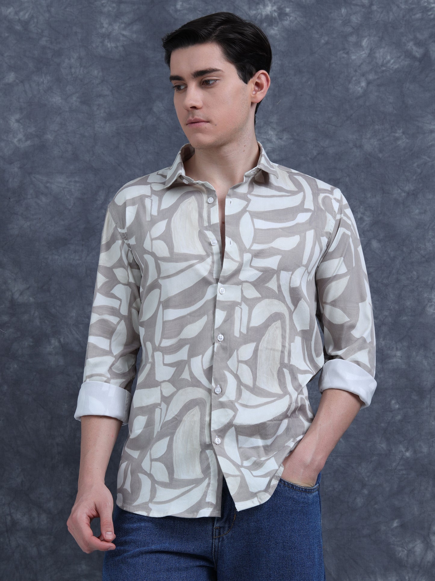 Light Brown Geometric Printed