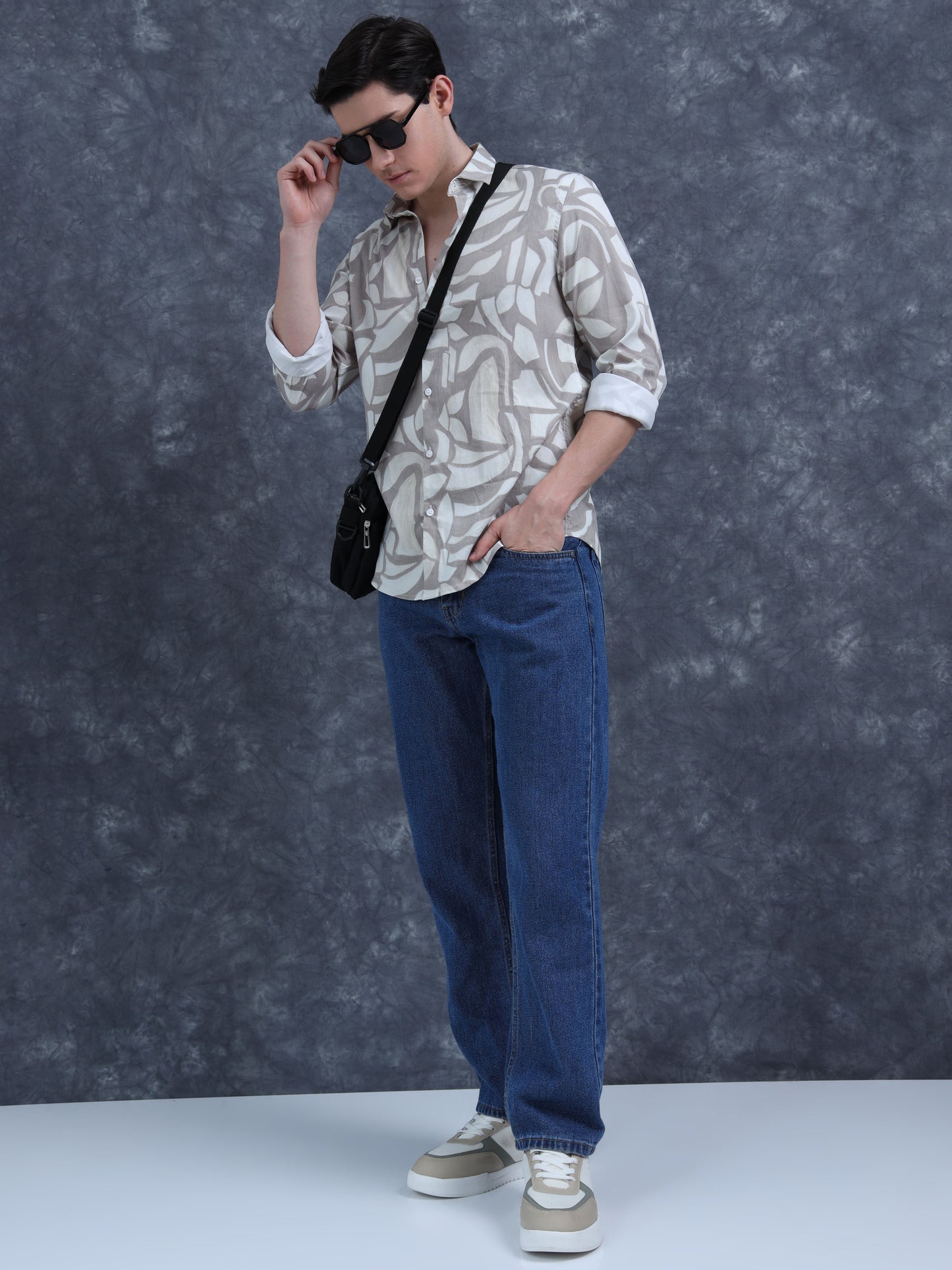 Light Brown Geometric Printed