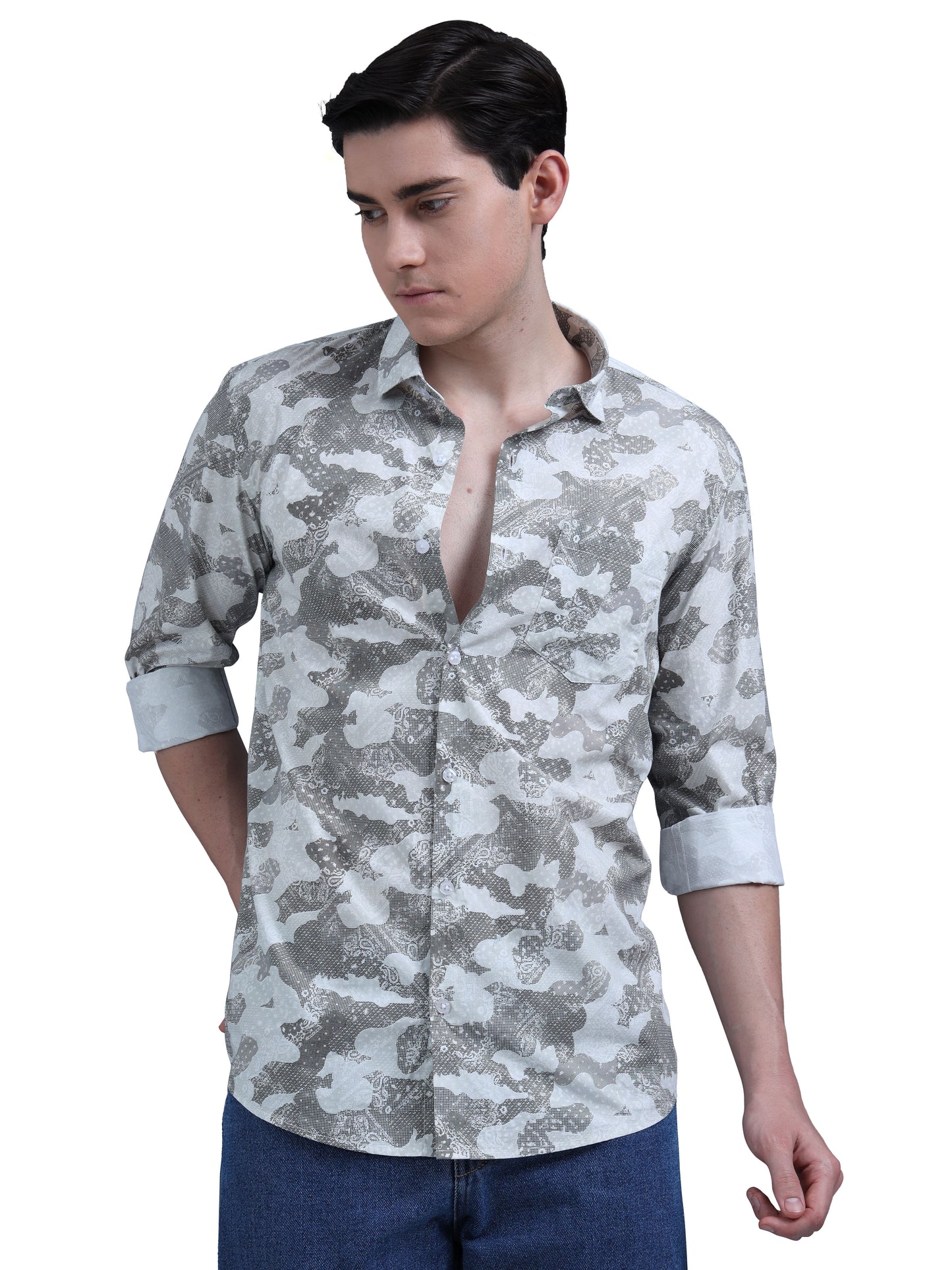 grey Printed shirt
