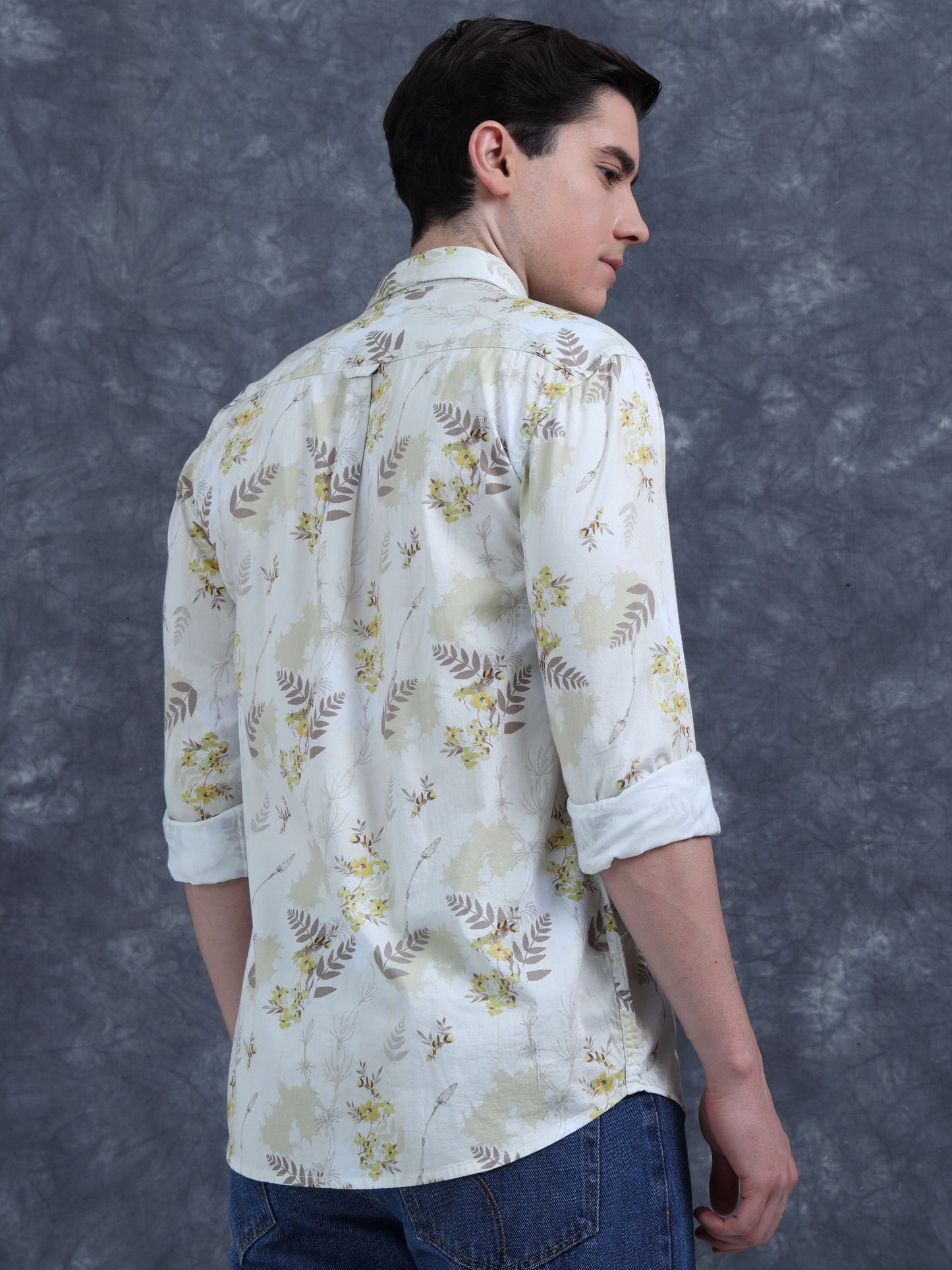 Yellow Floral Printed Shirt