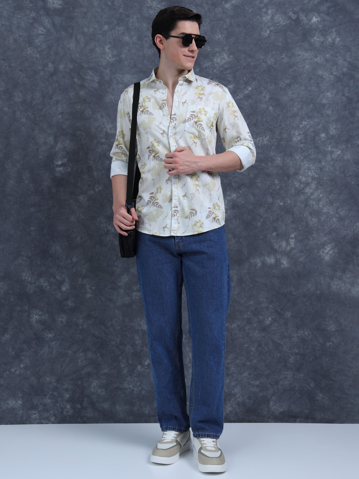 Yellow Floral Printed Shirt