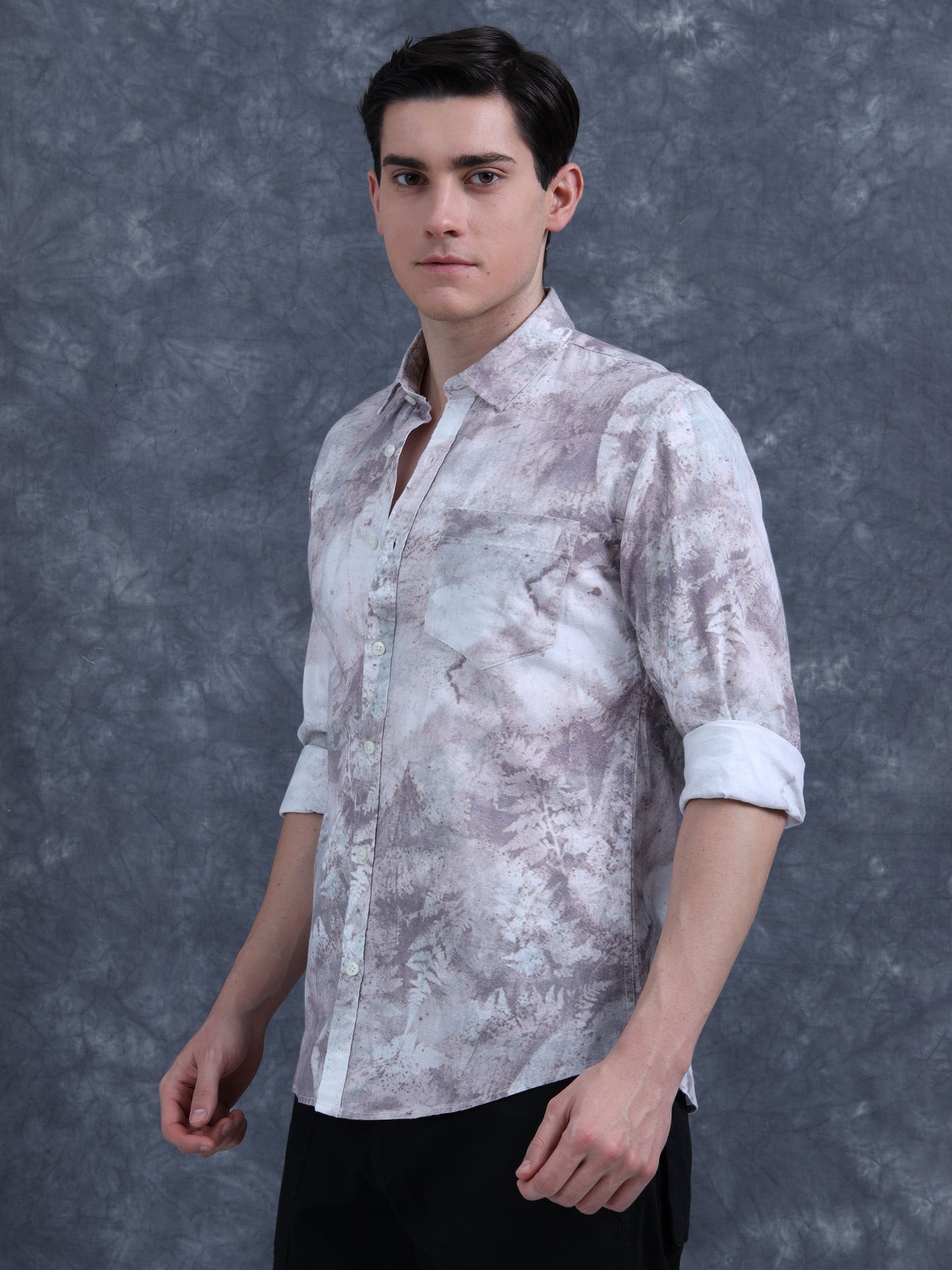 Greyish Brown Printed shirt
