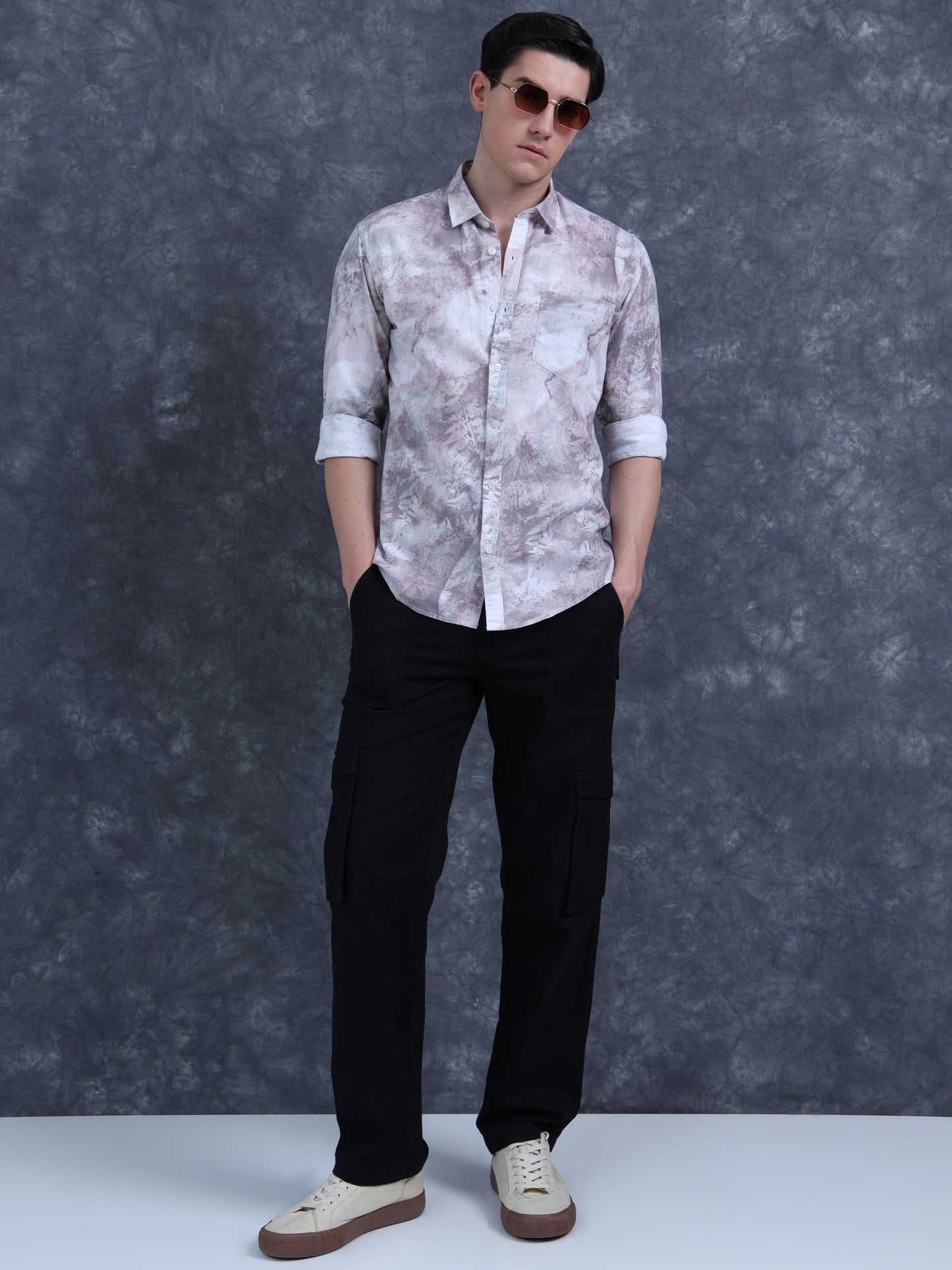 Greyish Brown Printed shirt