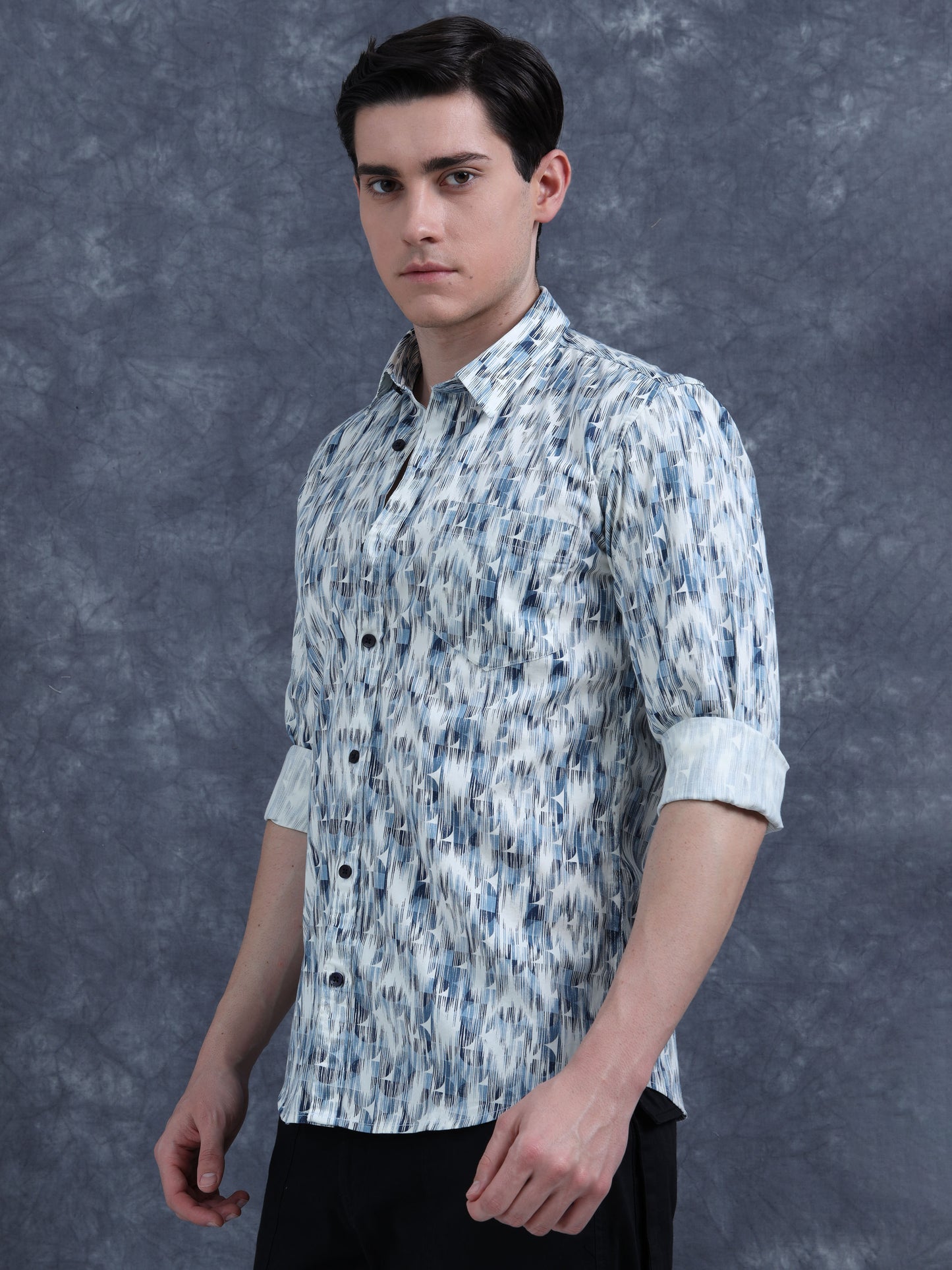 Sky Blue Digital Printed Shirt