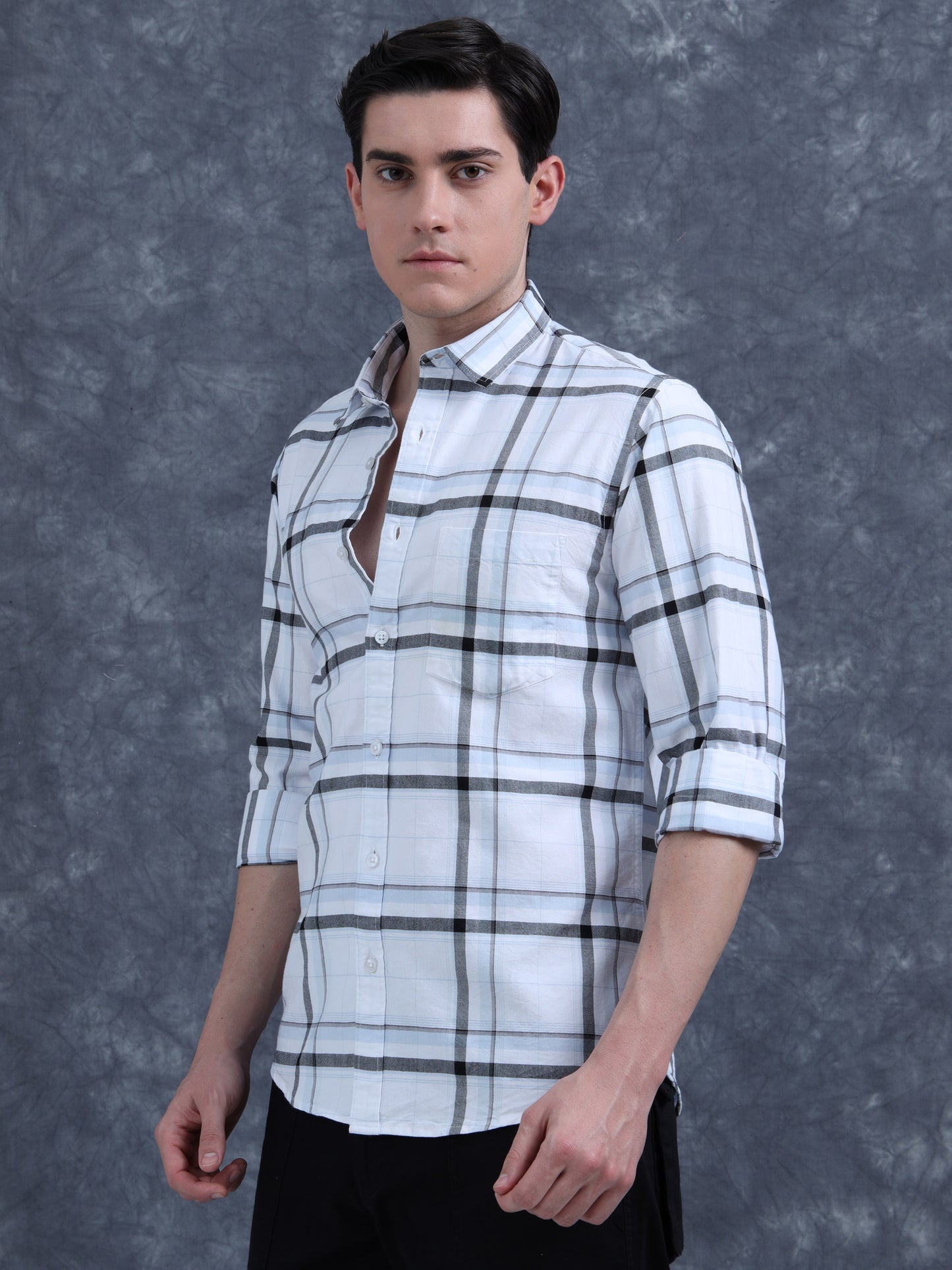 Sky Blue  Checks Shirt